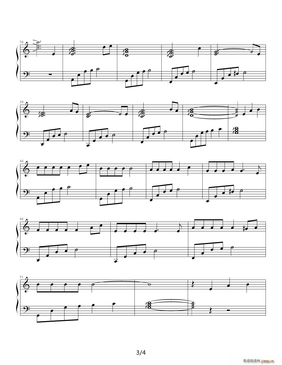 不能再错了――诀别曲 C调(钢琴谱)3