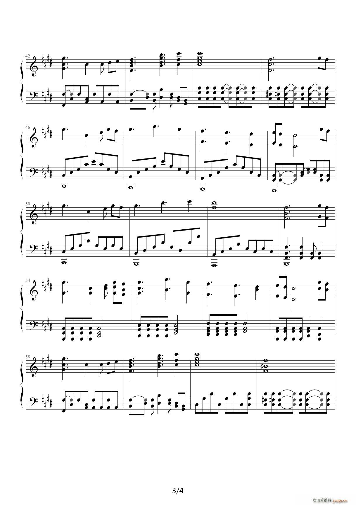 动漫GOSICK ED Resuscitated Hope D调(钢琴谱)3