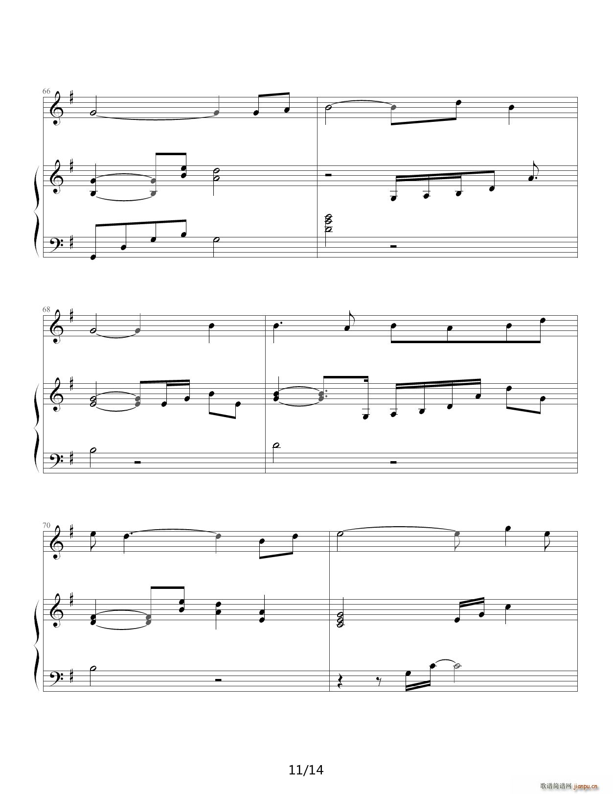 爱江山更爱美人 弹唱版 李丽芬 G调(钢琴谱)11