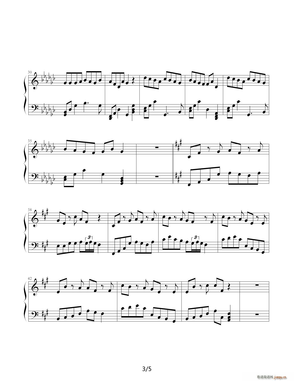 甩葱歌 变奏曲 A调(钢琴谱)3