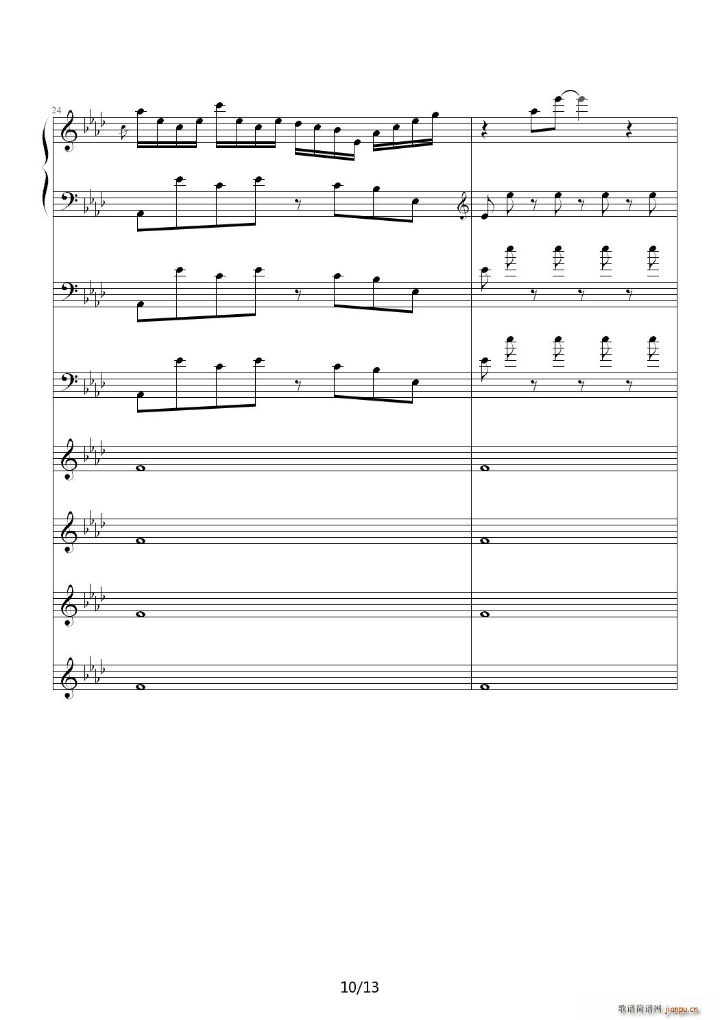 屋顶上的猫 降A调(钢琴谱)10