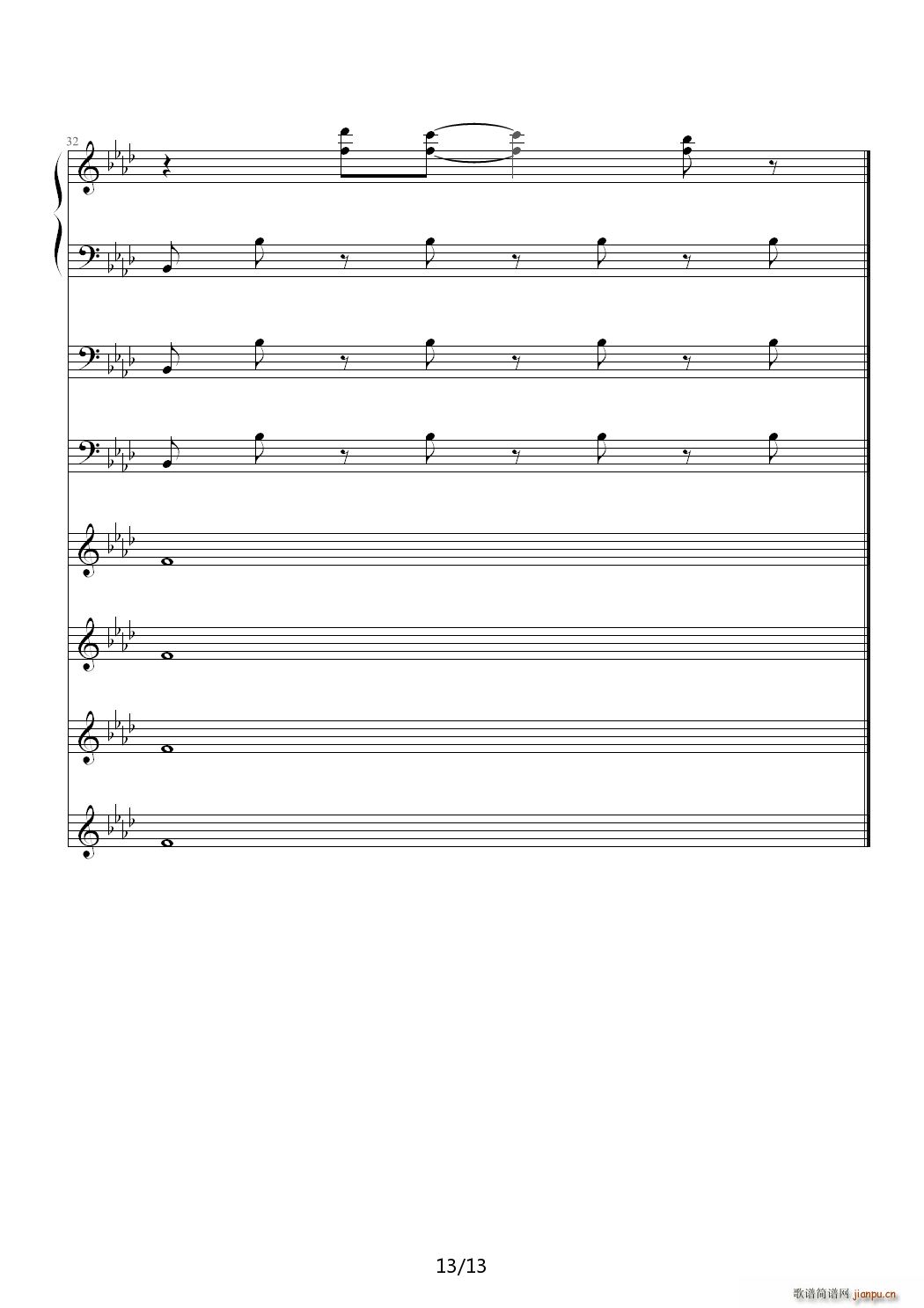 屋顶上的猫 降A调(钢琴谱)13