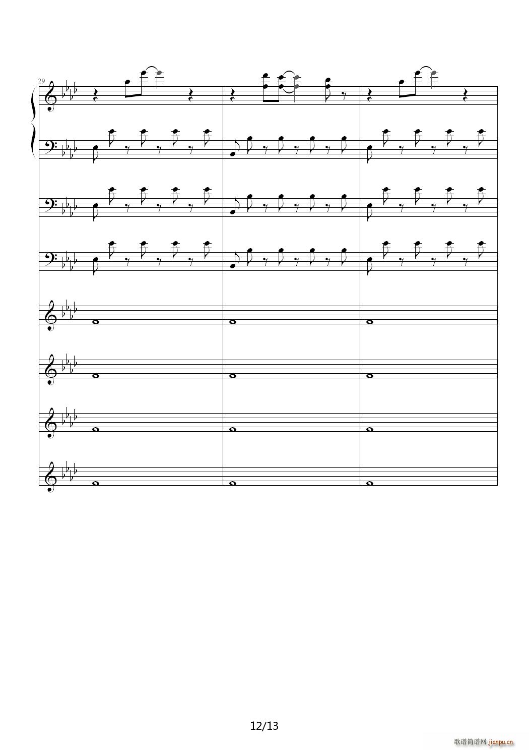 屋顶上的猫 降A调(钢琴谱)12