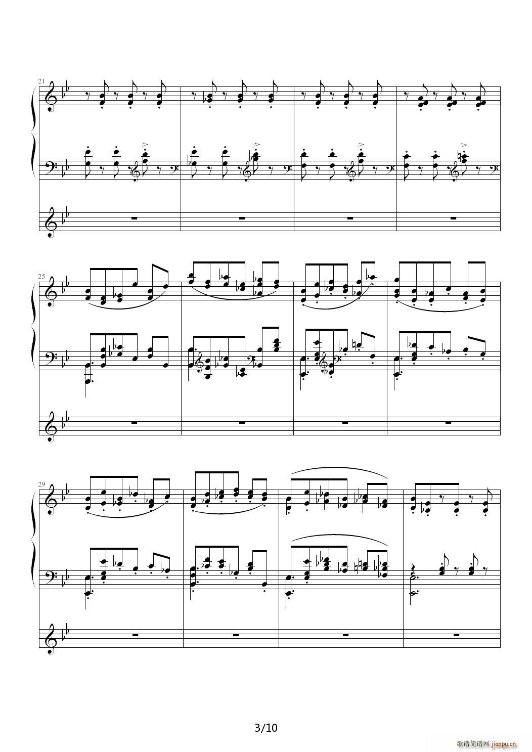 森林的精灵 降B调(钢琴谱)3