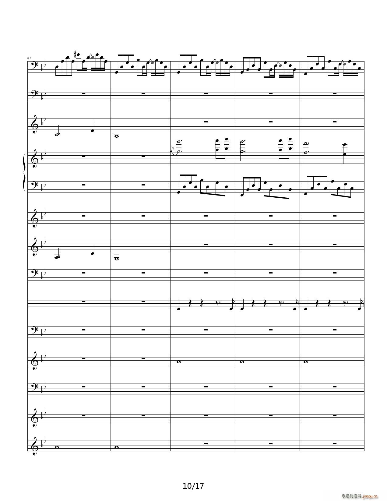 悲伤奏鸣曲 降B调(钢琴谱)10