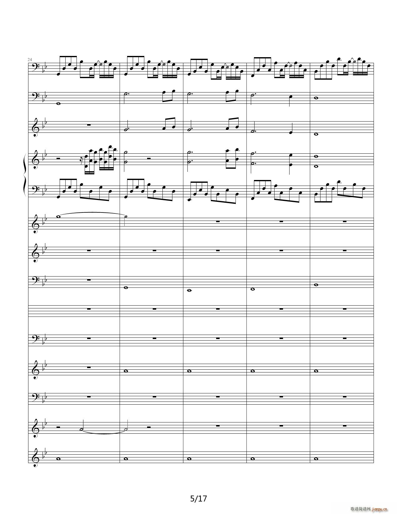 悲伤奏鸣曲 降B调(钢琴谱)5