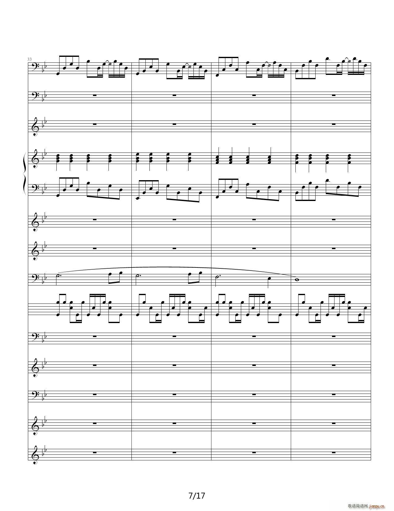 悲伤奏鸣曲 降B调(钢琴谱)7