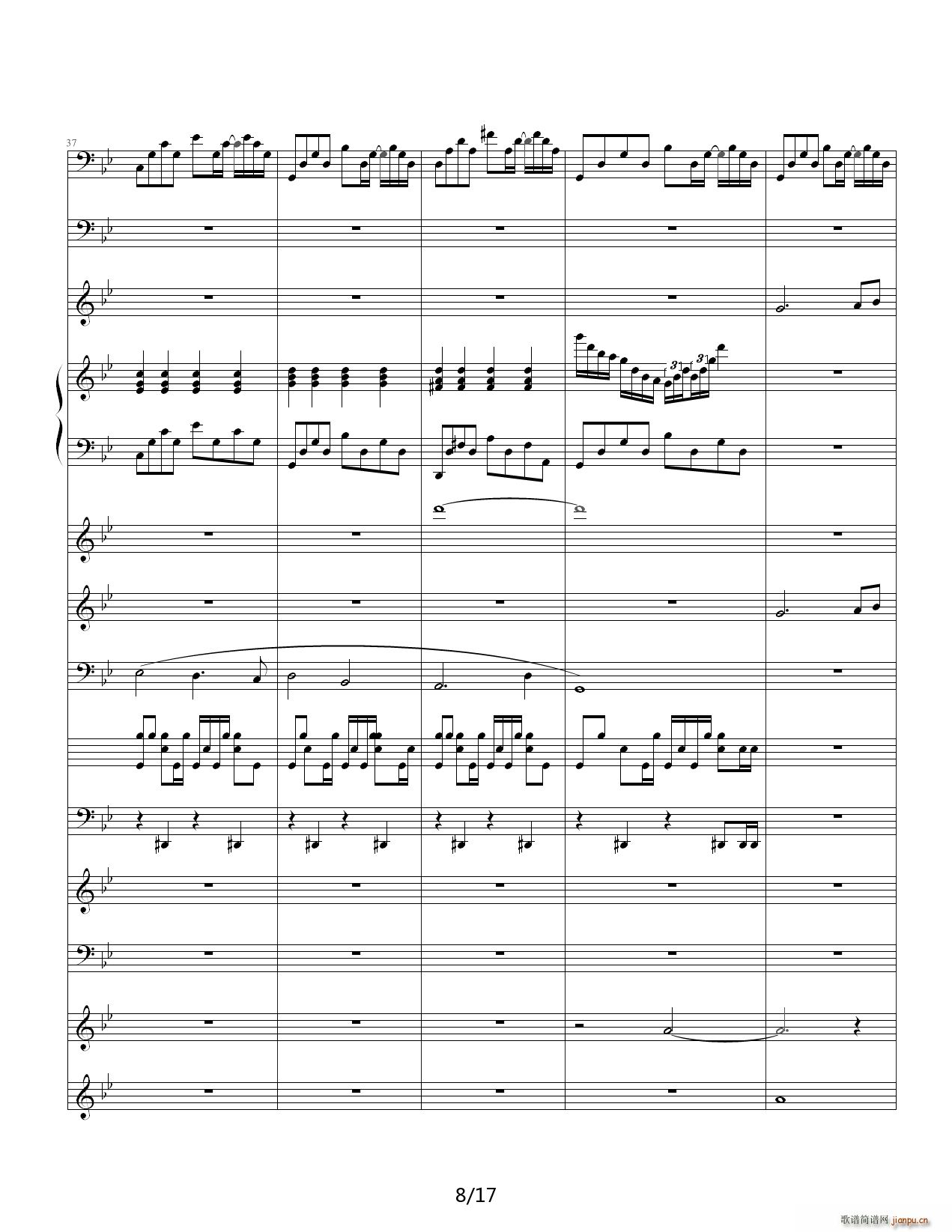 悲伤奏鸣曲 降B调(钢琴谱)8