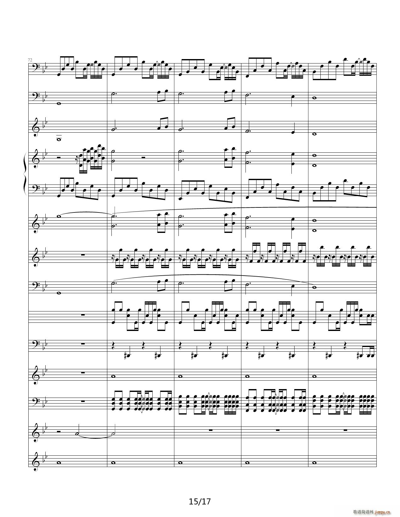 悲伤奏鸣曲 降B调(钢琴谱)15