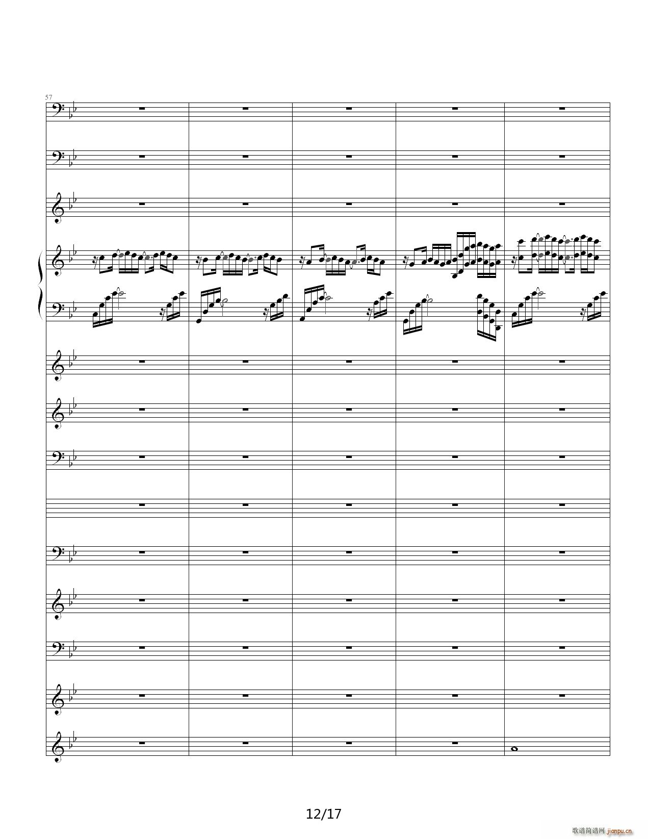 悲伤奏鸣曲 降B调(钢琴谱)12