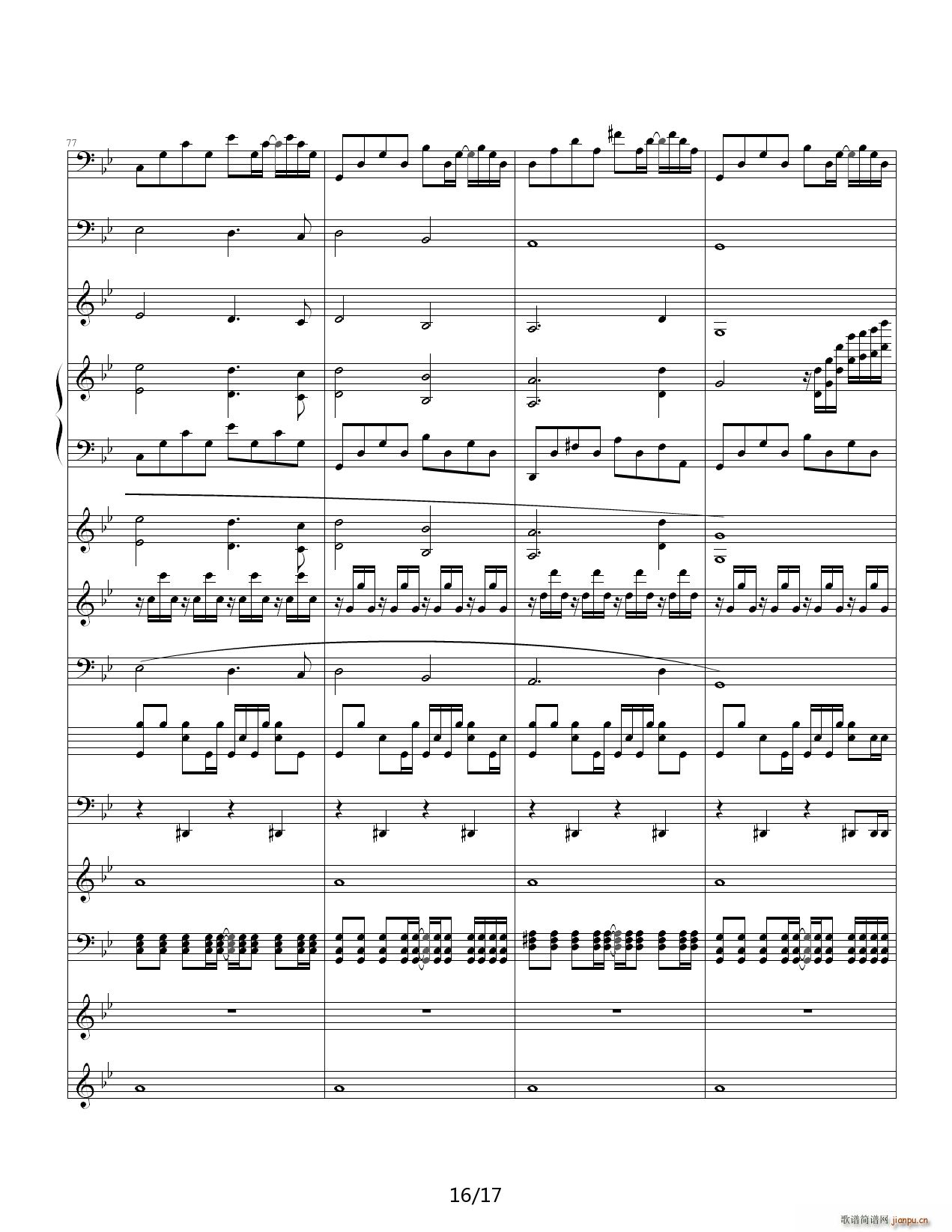 悲伤奏鸣曲 降B调(钢琴谱)16