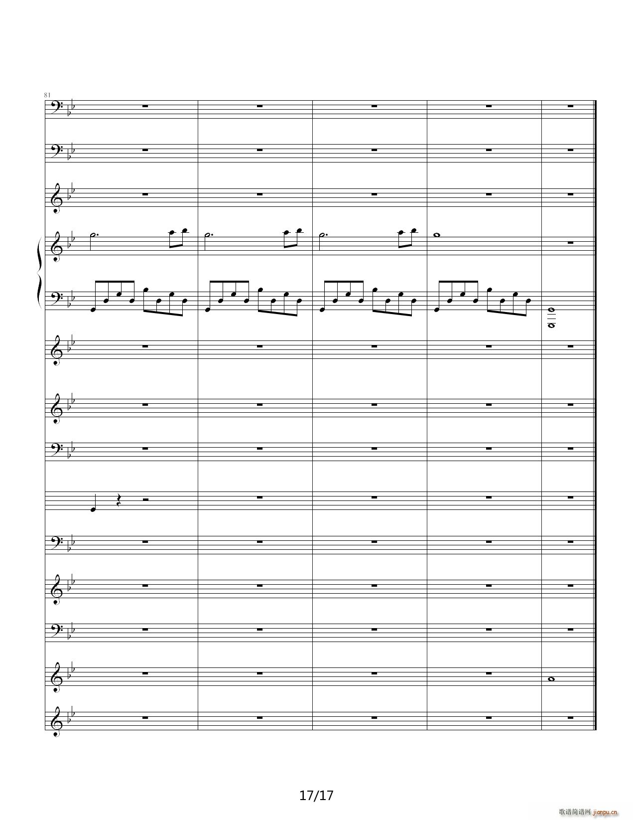 悲伤奏鸣曲 降B调(钢琴谱)17