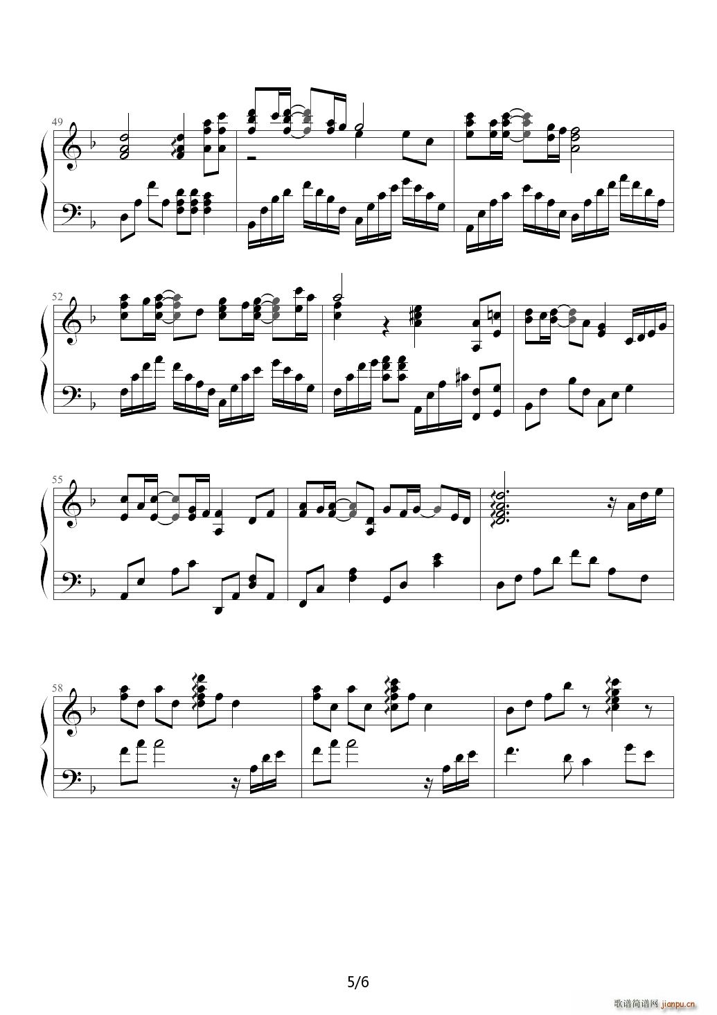 天使的翅膀 F调(钢琴谱)5