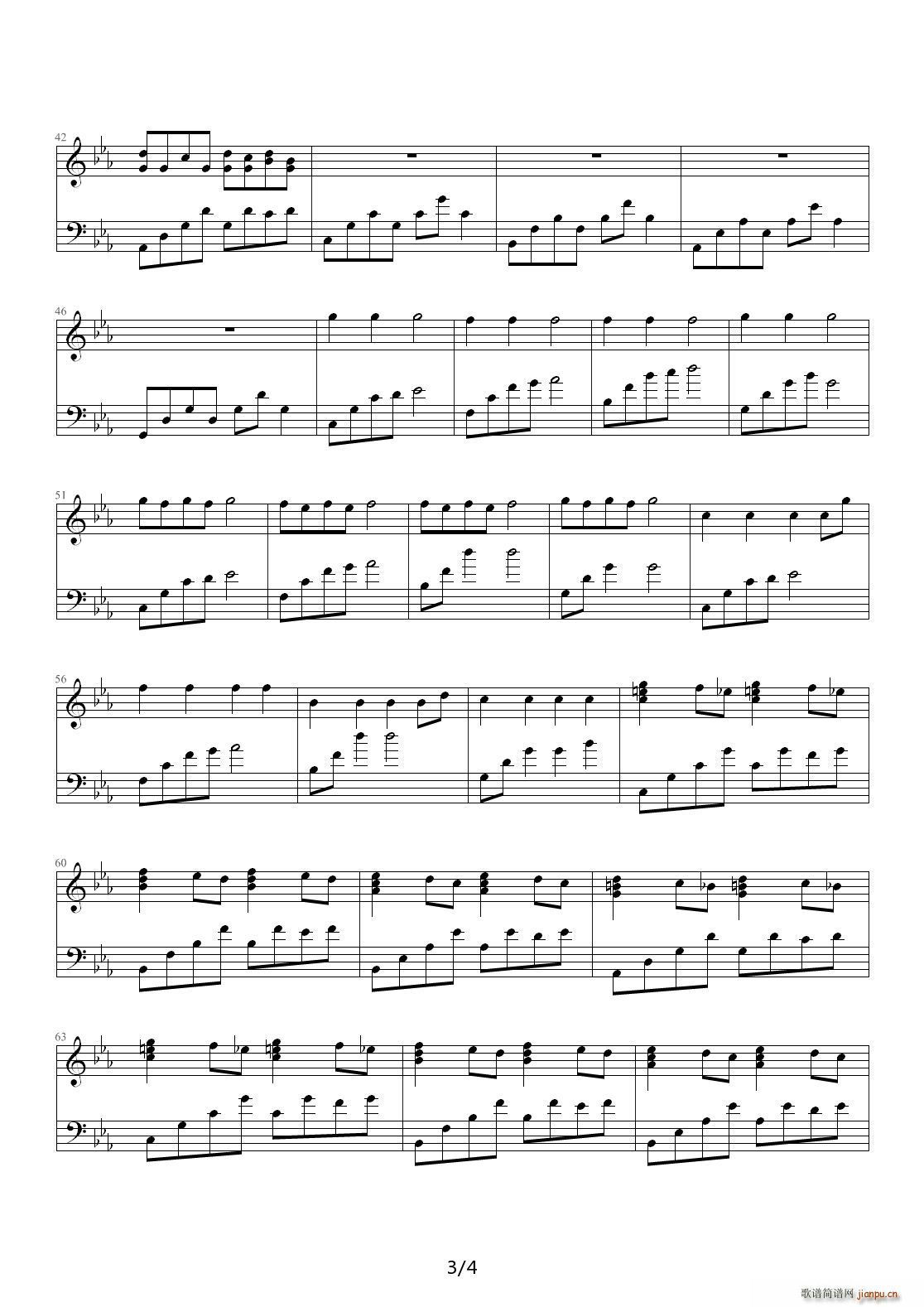 怀念 降E调(钢琴谱)3