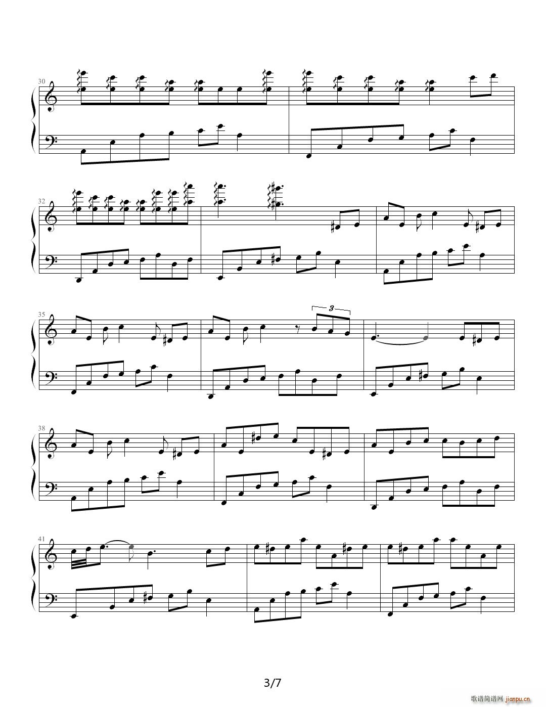 窥灯之鼠 C调(钢琴谱)3