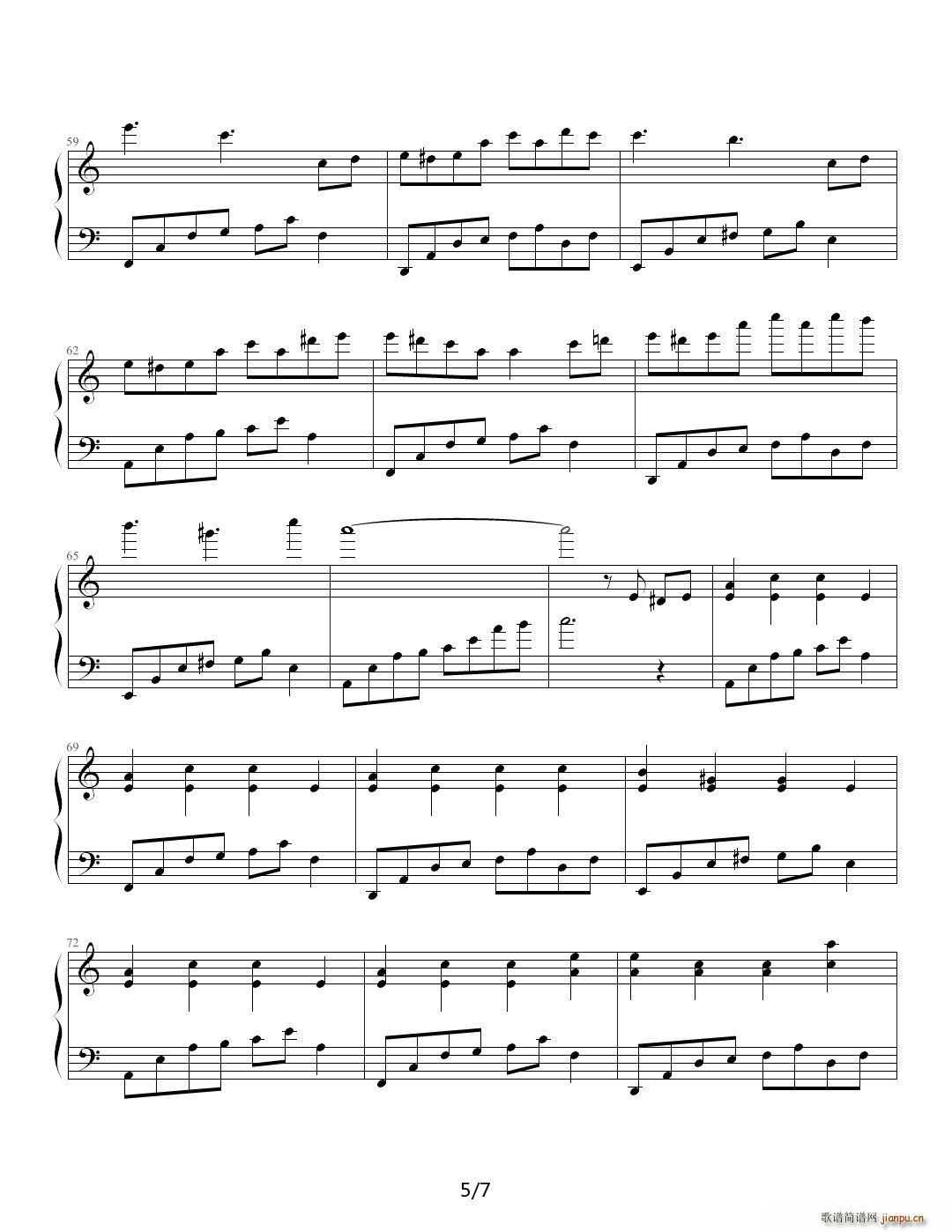 窥灯之鼠 C调(钢琴谱)5