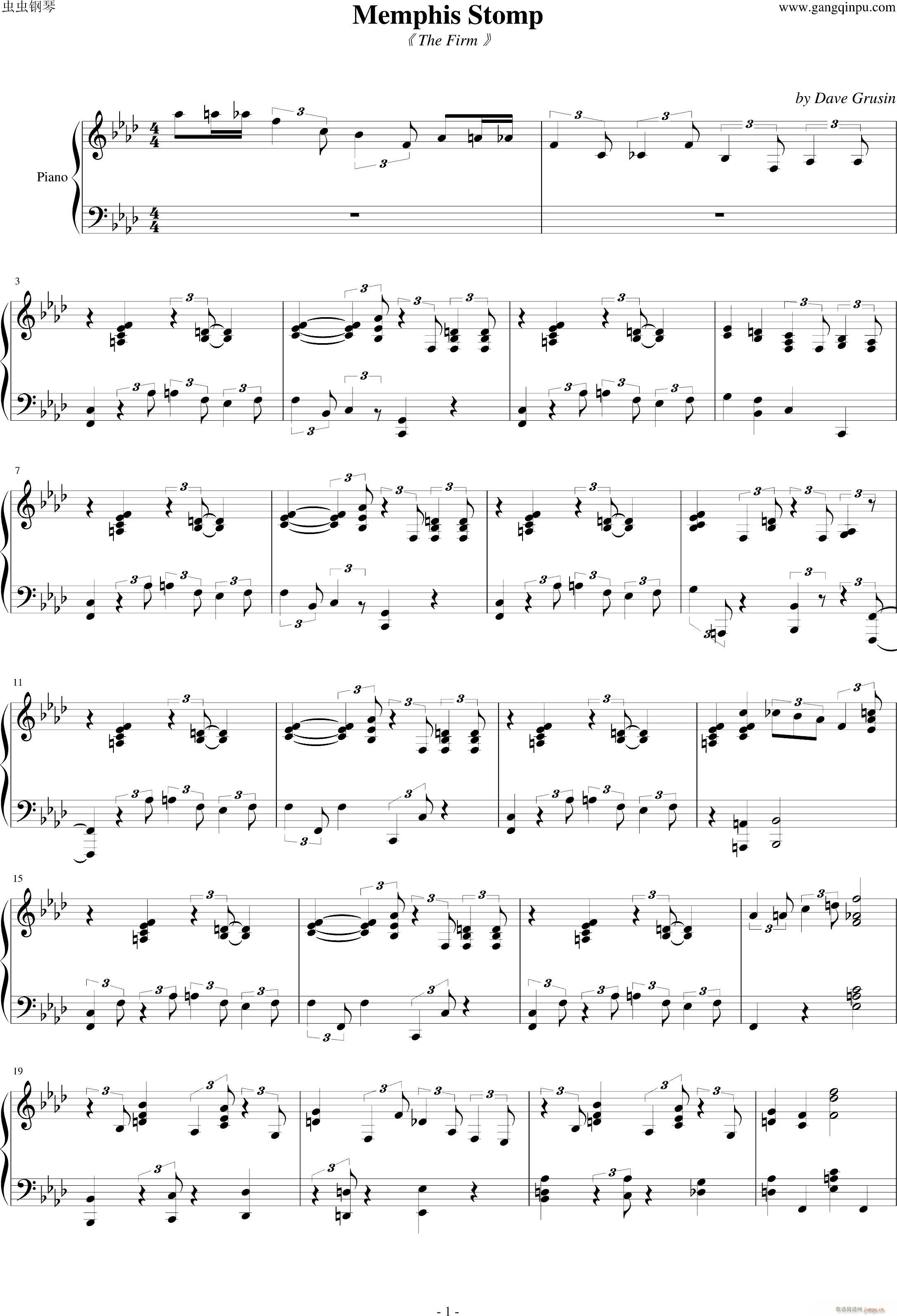 Memphis Stomp The firm 电影插曲(钢琴谱)1