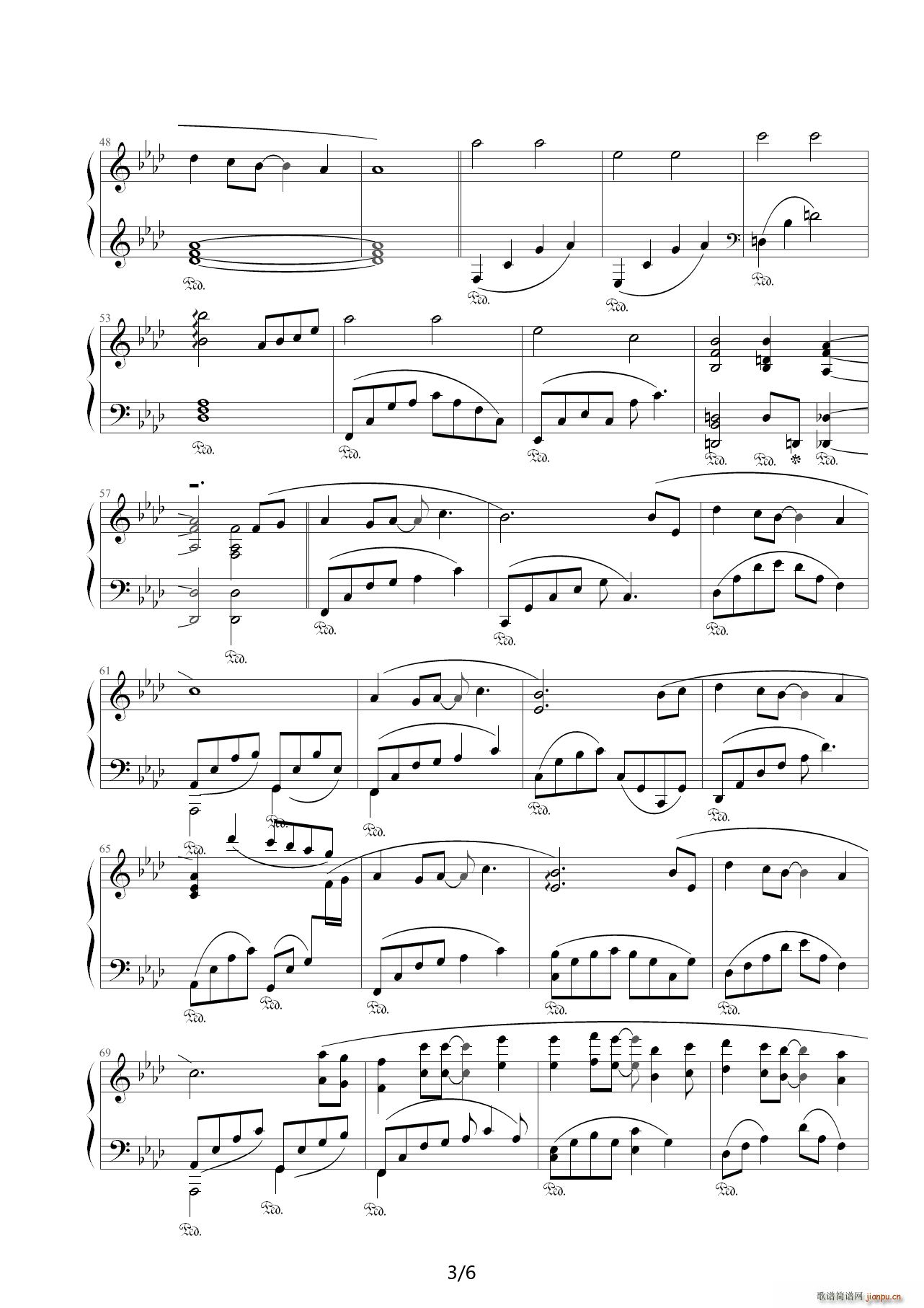 我们的纪念 完美钢琴独奏版 降A调(钢琴谱)3