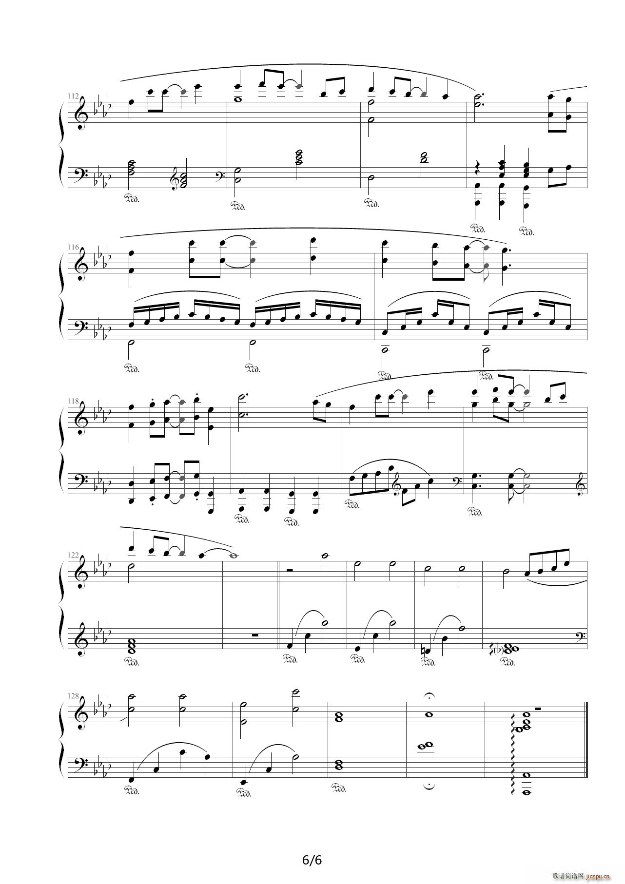 我们的纪念 完美钢琴独奏版 降A调(钢琴谱)6