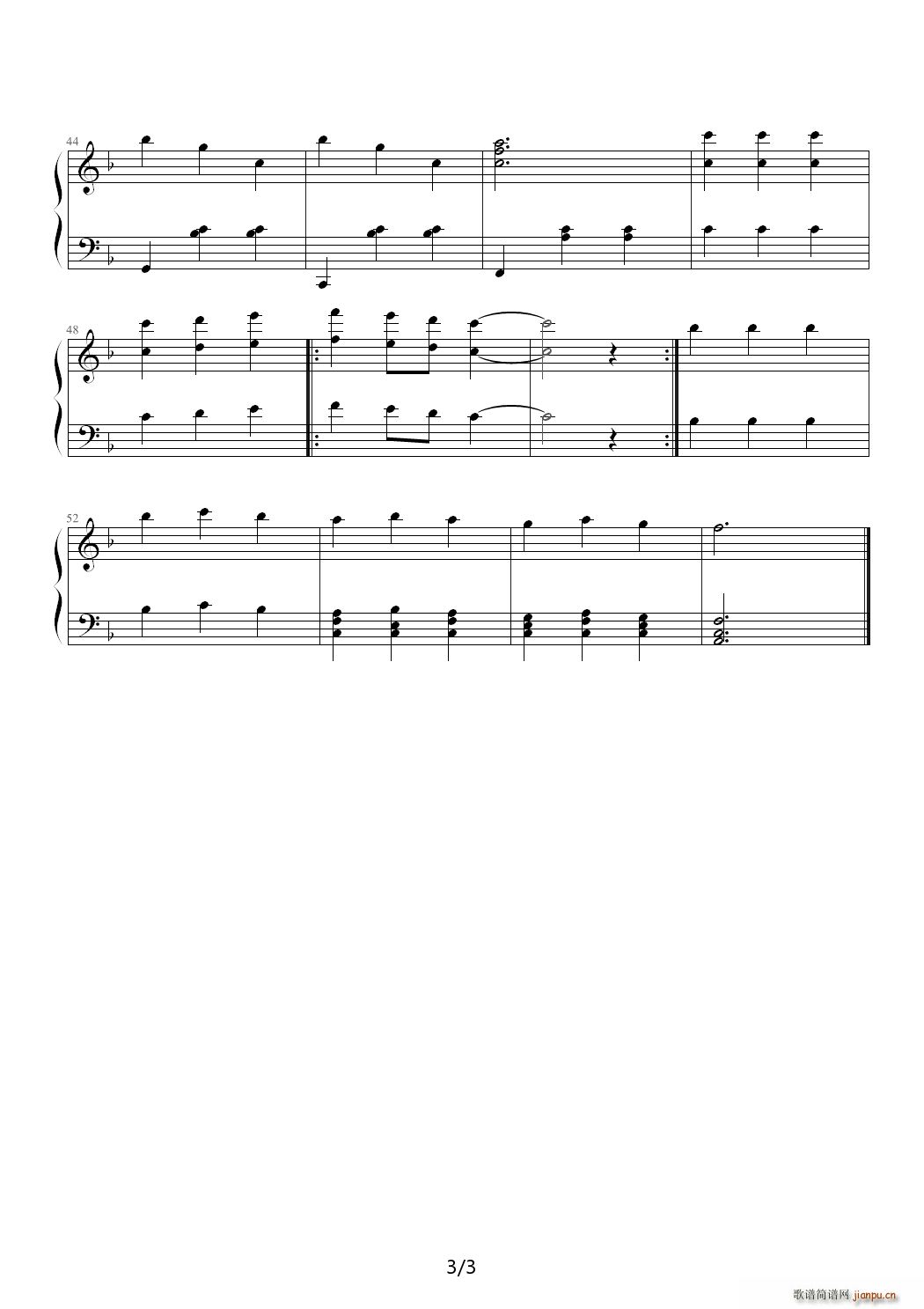 华丽之舞 C调(钢琴谱)3