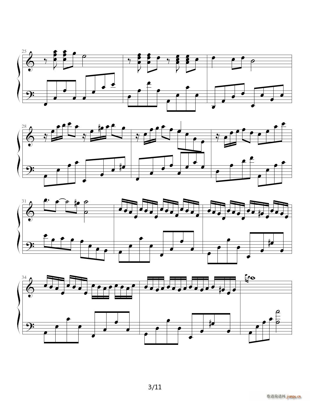 我的童年 C调(钢琴谱)3