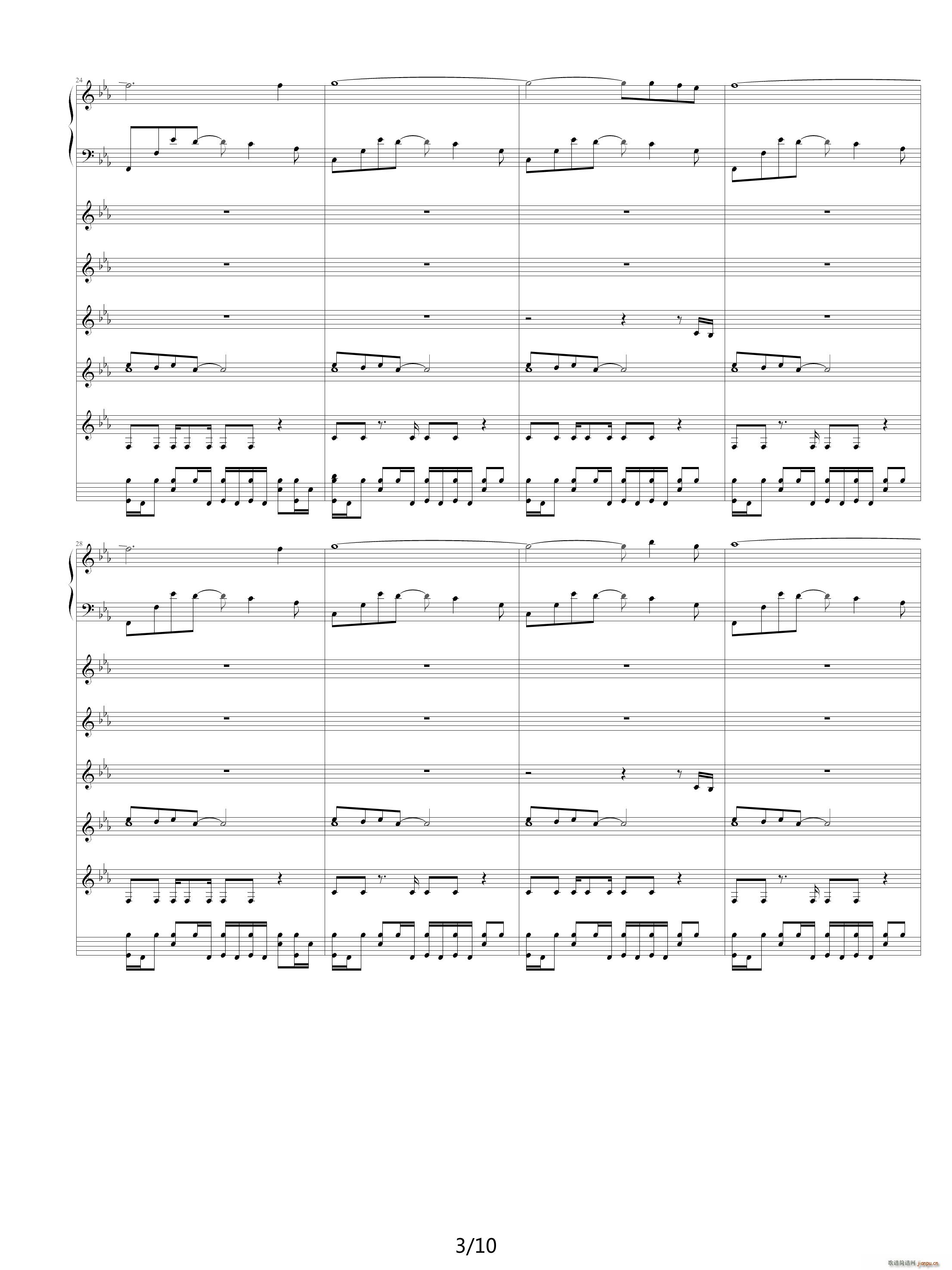 星空的记忆插曲第22首 降E调(钢琴谱)3