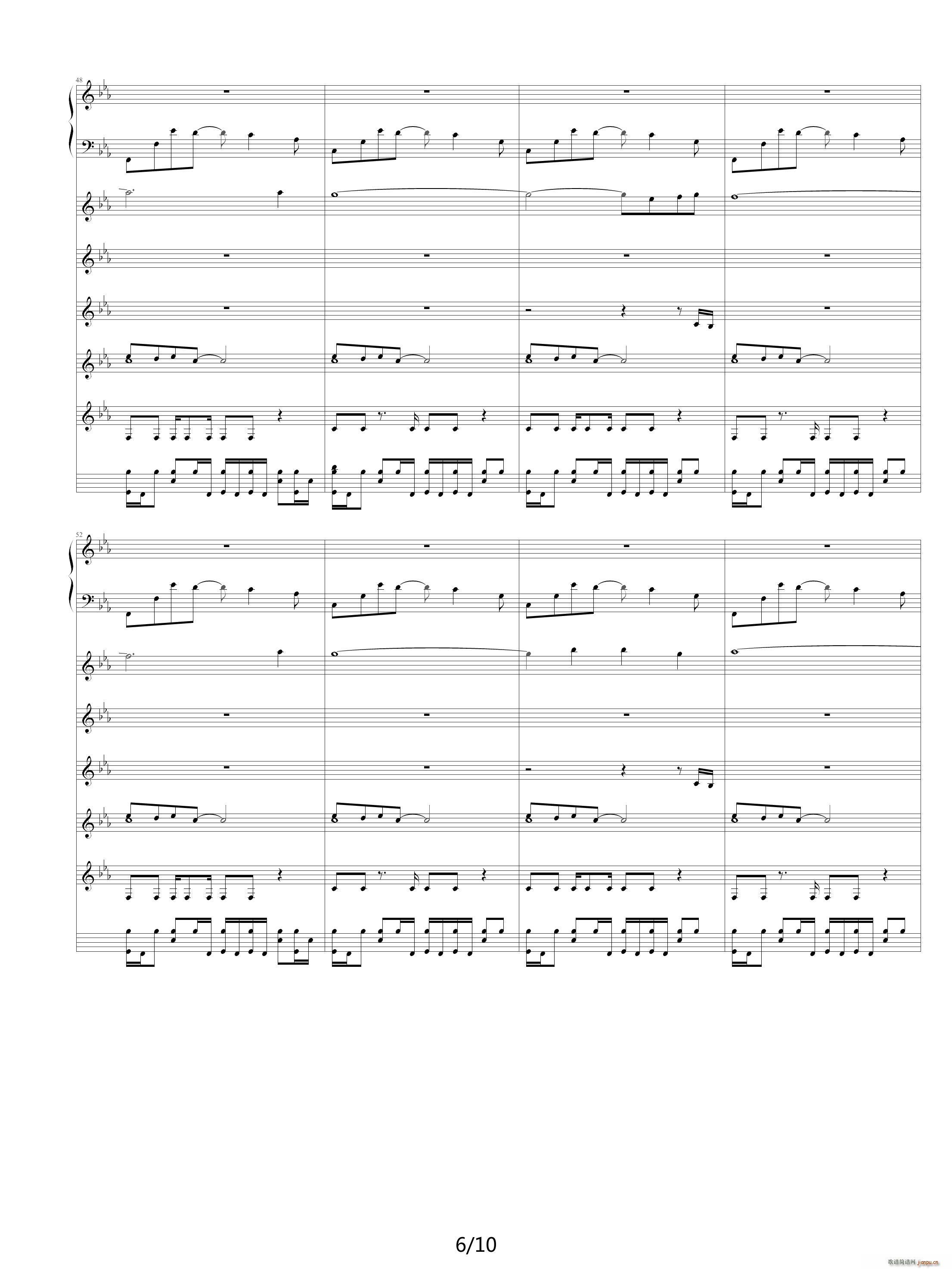 星空的记忆插曲第22首 降E调(钢琴谱)6