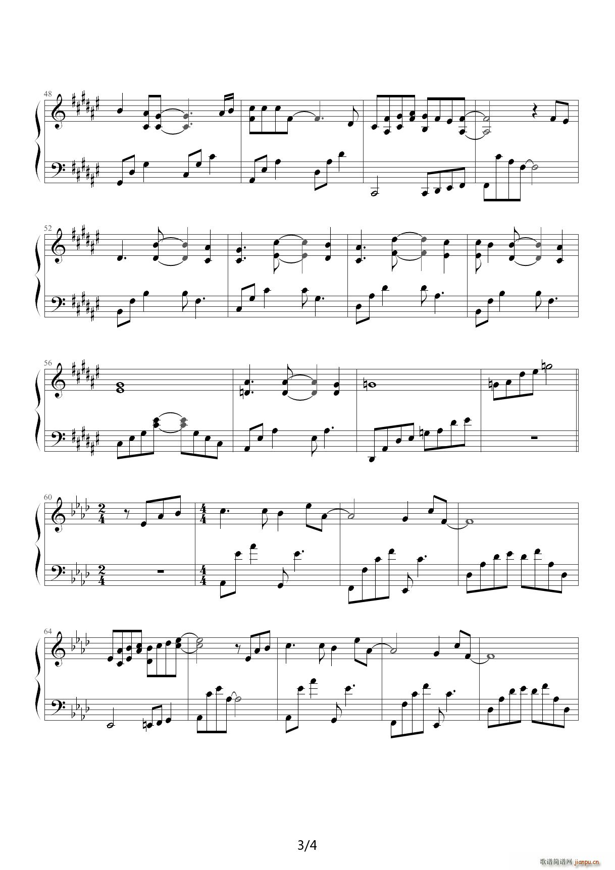 安妮的仙境 Annie s Wonderland 班得瑞 降G调(钢琴谱)3