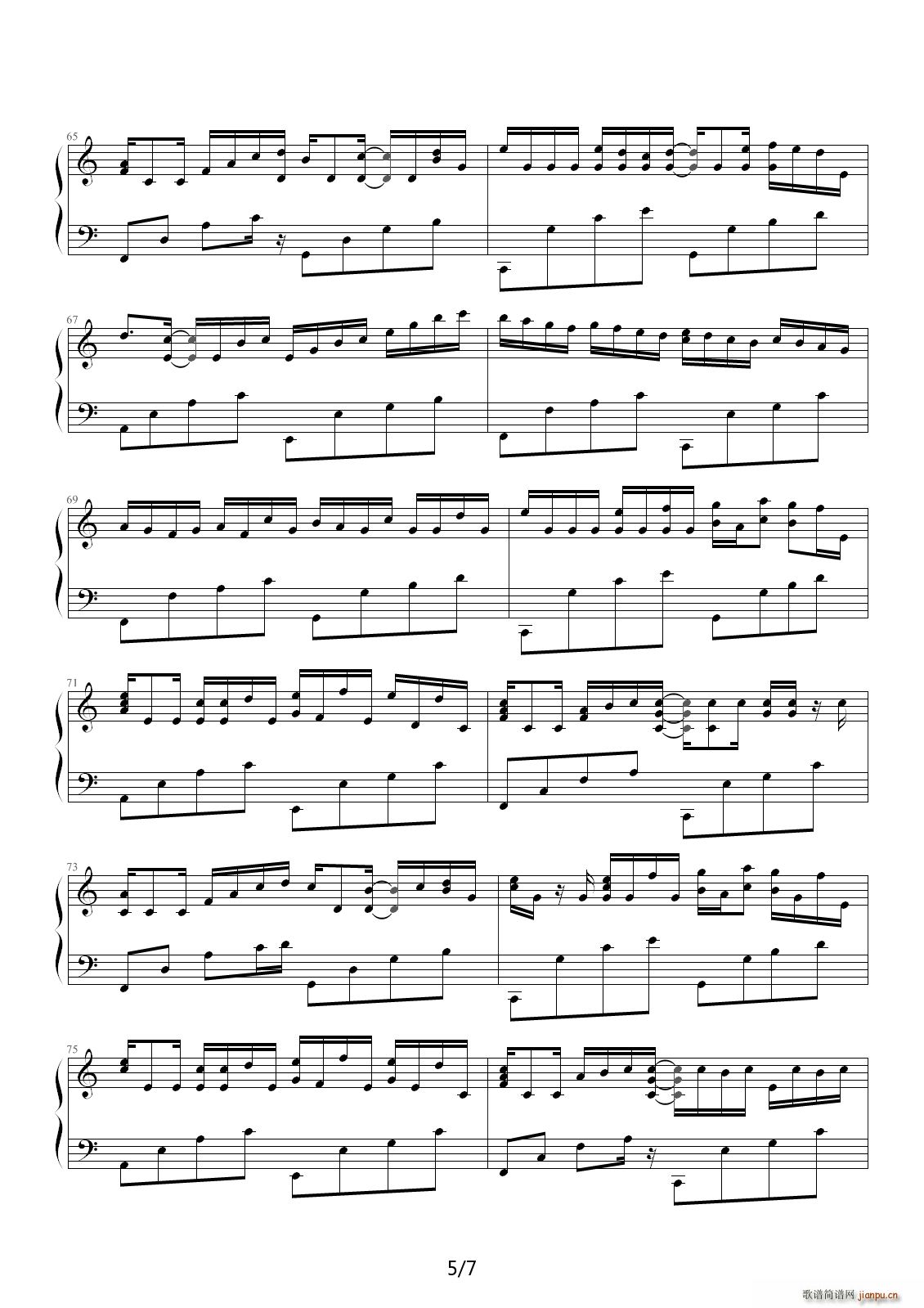 逼真版 卡农变奏曲 George Winston版(钢琴谱)5