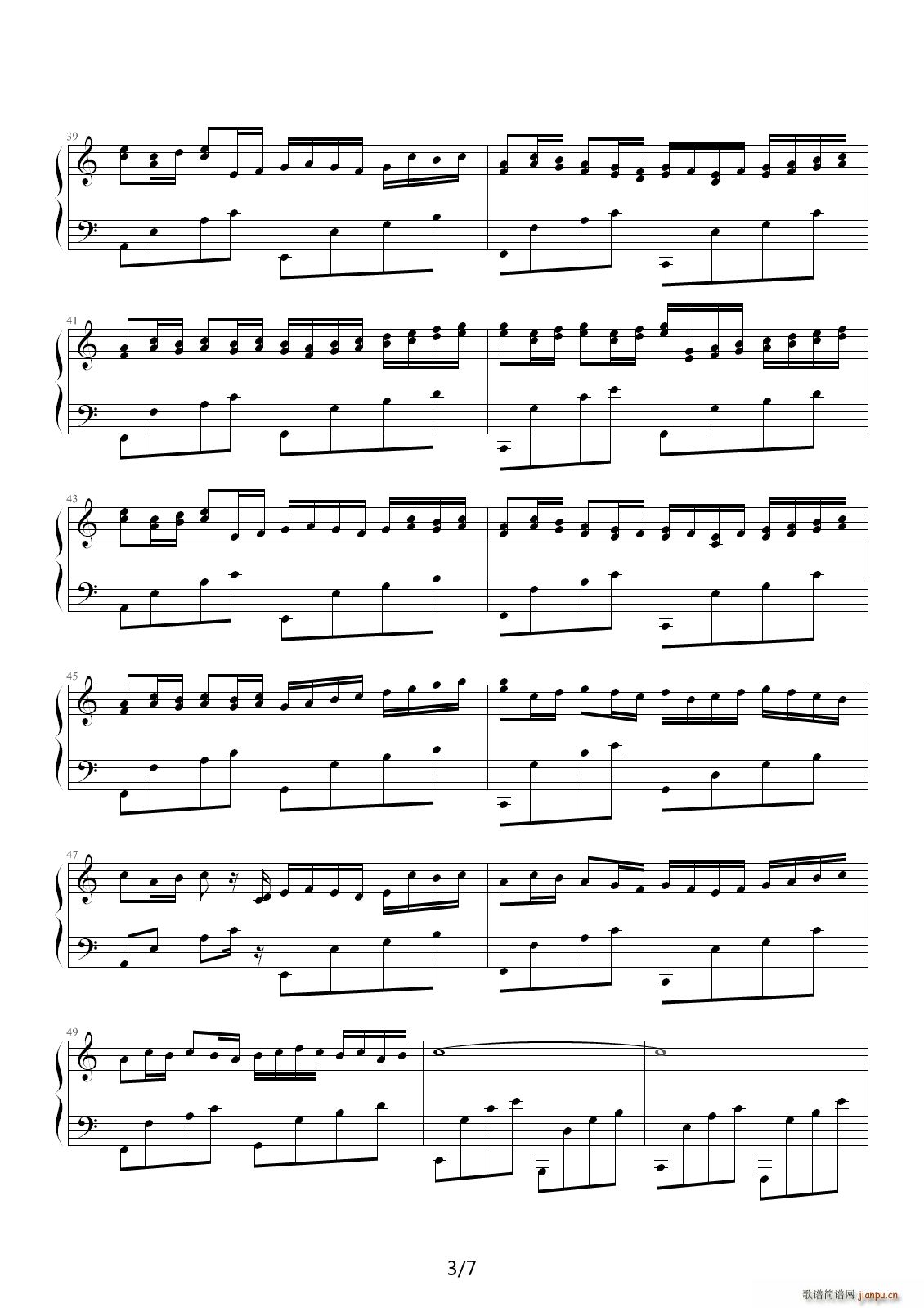 逼真版 卡农变奏曲 George Winston版(钢琴谱)3