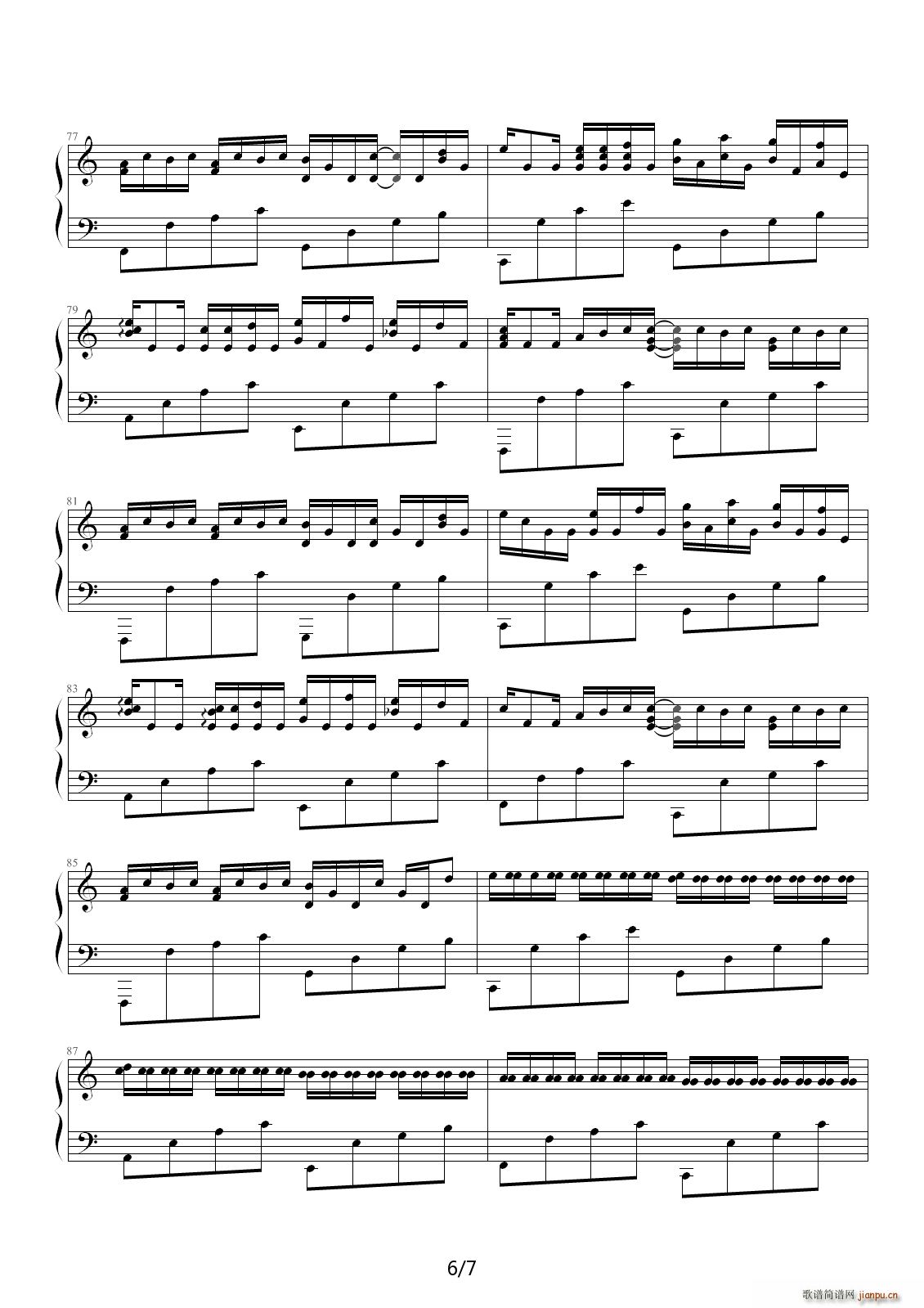 逼真版 卡农变奏曲 George Winston版(钢琴谱)6