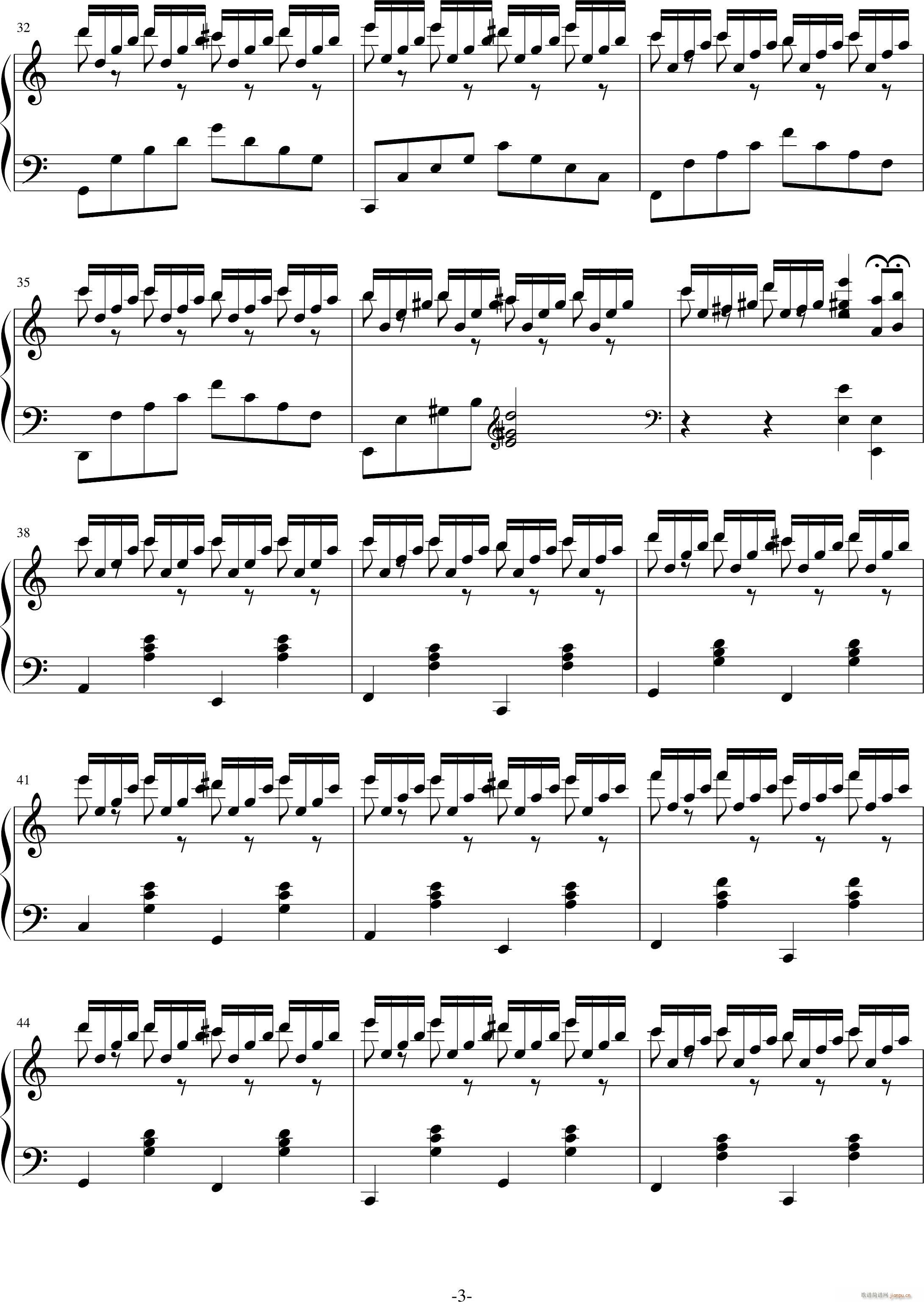 雪的练习曲(钢琴谱)3