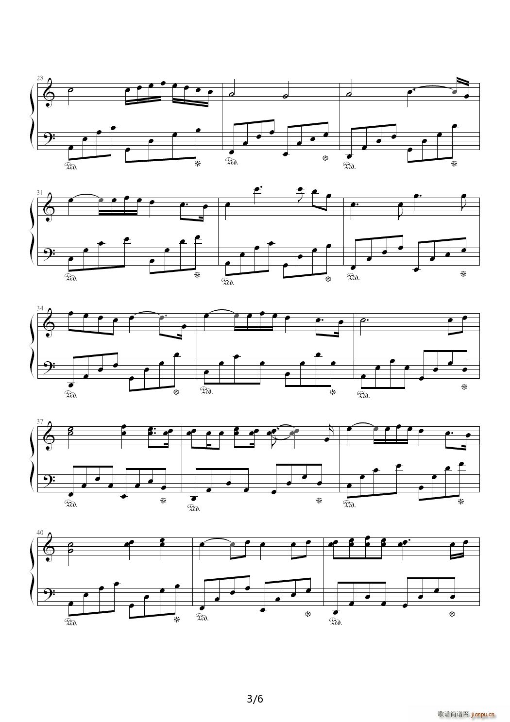 逝去的2011 C调(钢琴谱)3