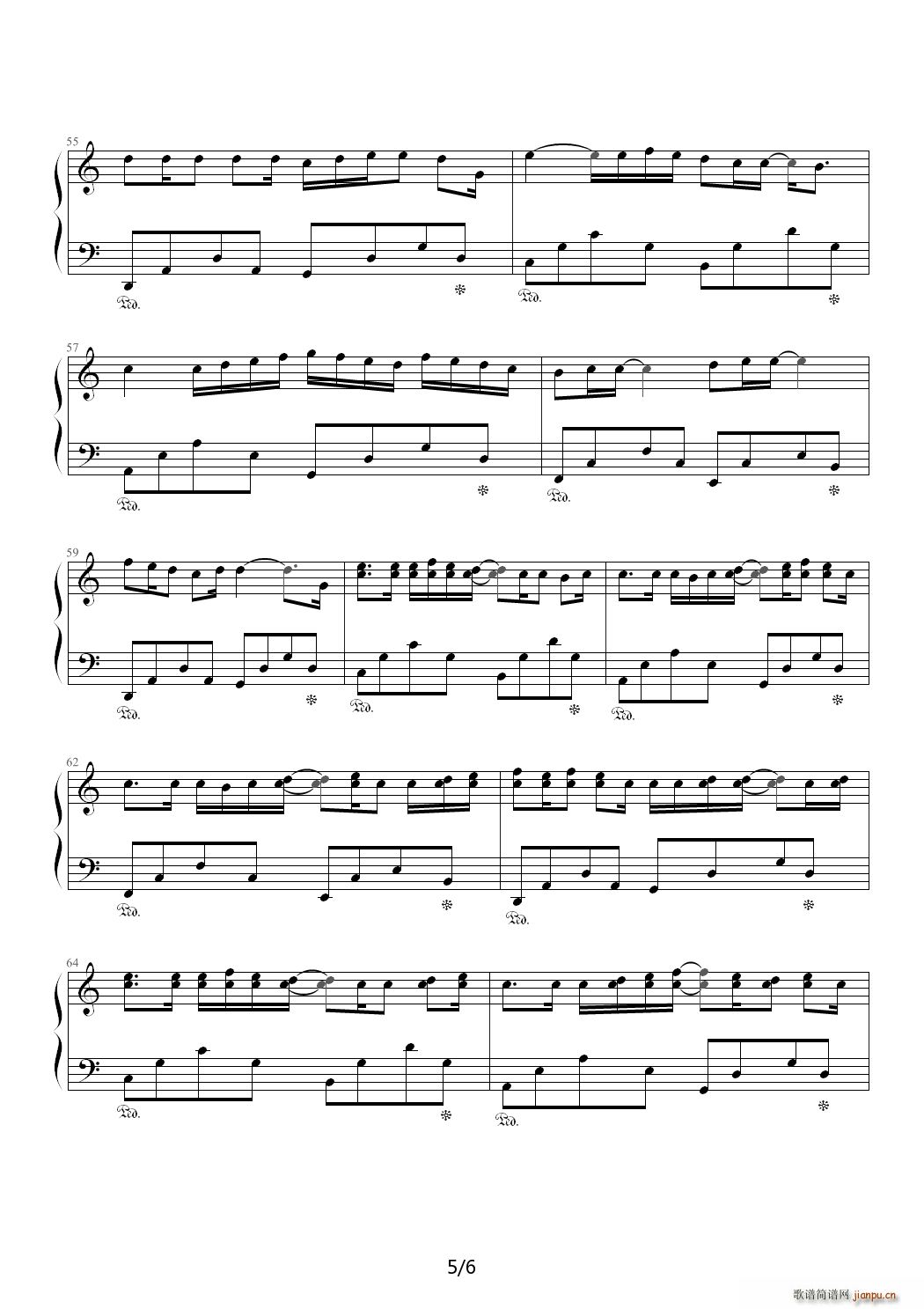 逝去的2011 C调(钢琴谱)5