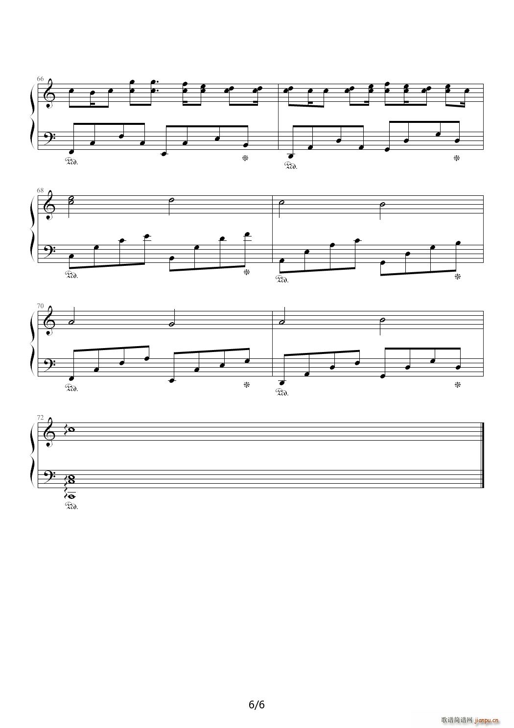 逝去的2011 C调(钢琴谱)6