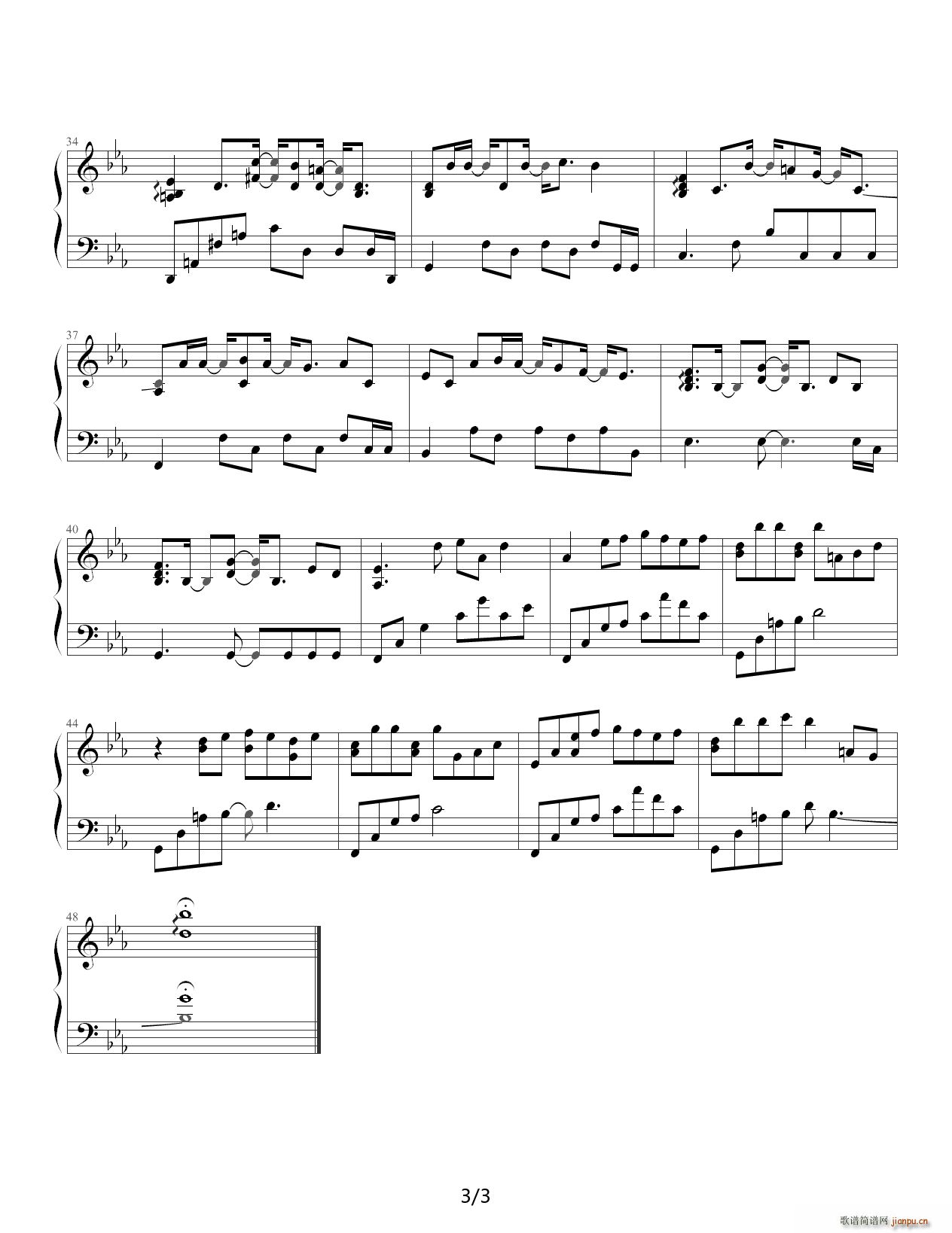 White Shadow 降E调(钢琴谱)3