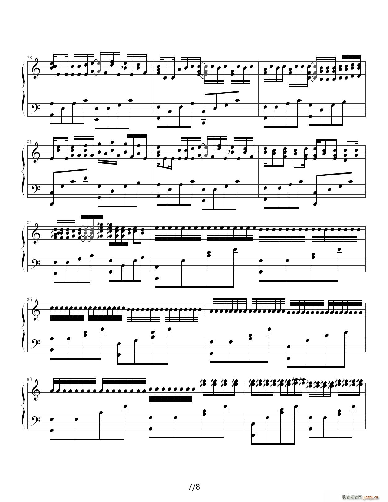 卡农 乔治温斯顿 现场版 C调(钢琴谱)7