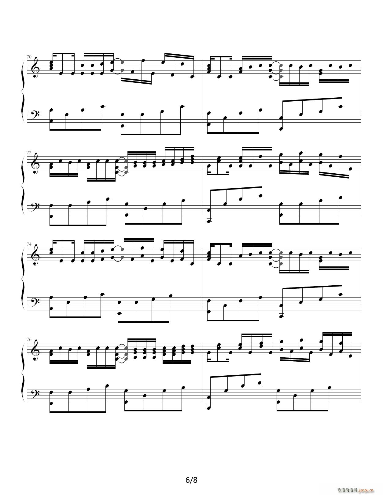 卡农 乔治温斯顿 现场版 C调(钢琴谱)6