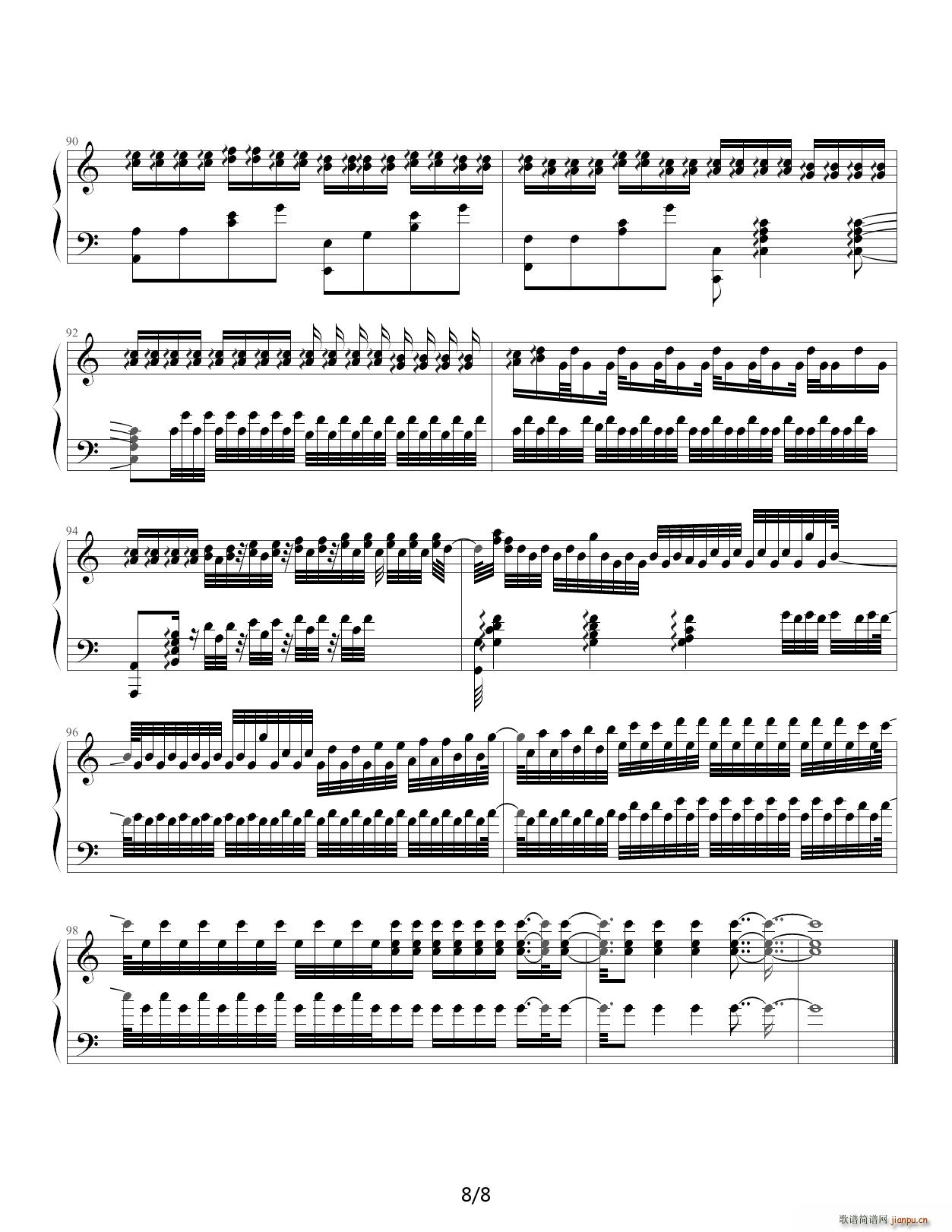 卡农 乔治温斯顿 现场版 C调(钢琴谱)8