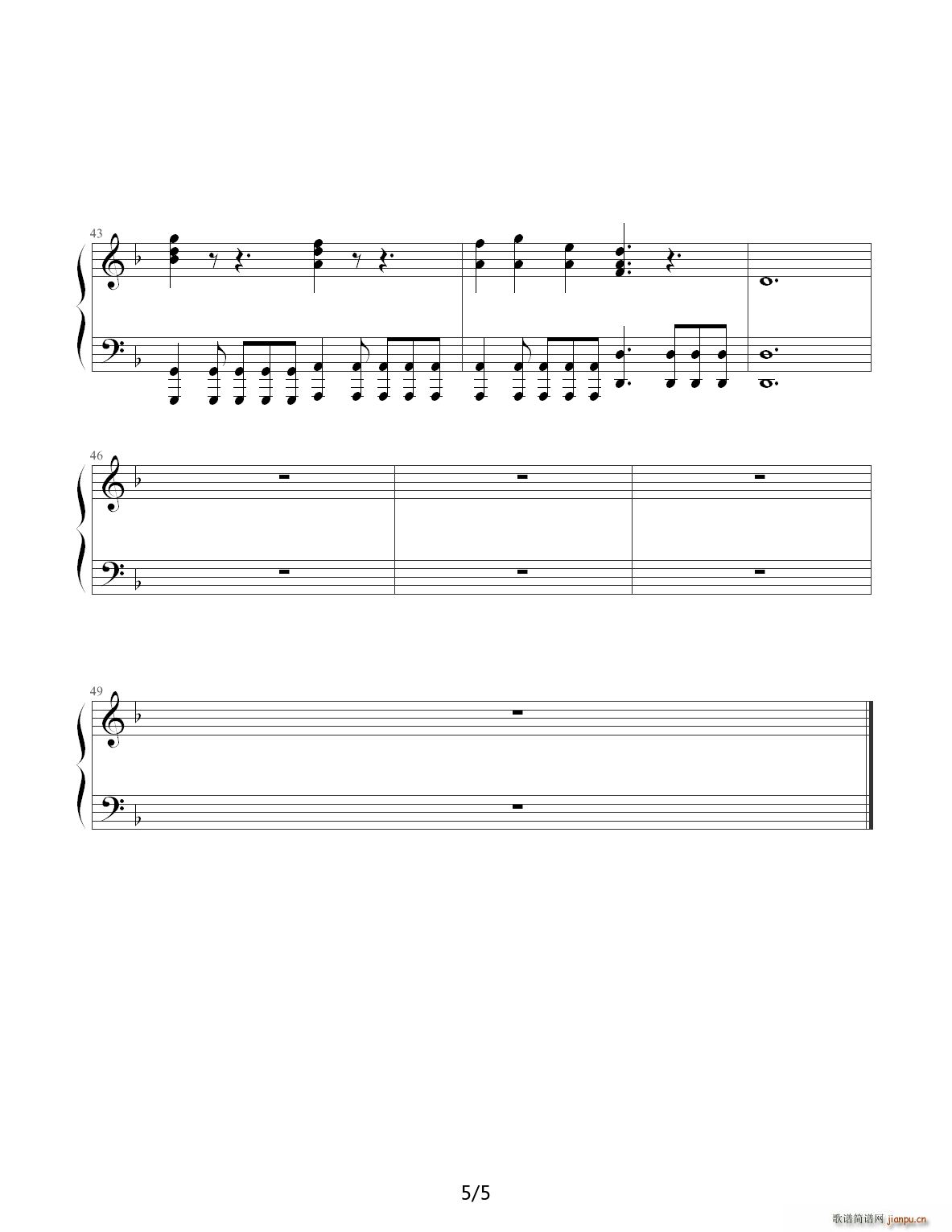 Hes a Pirate F调(钢琴谱)5