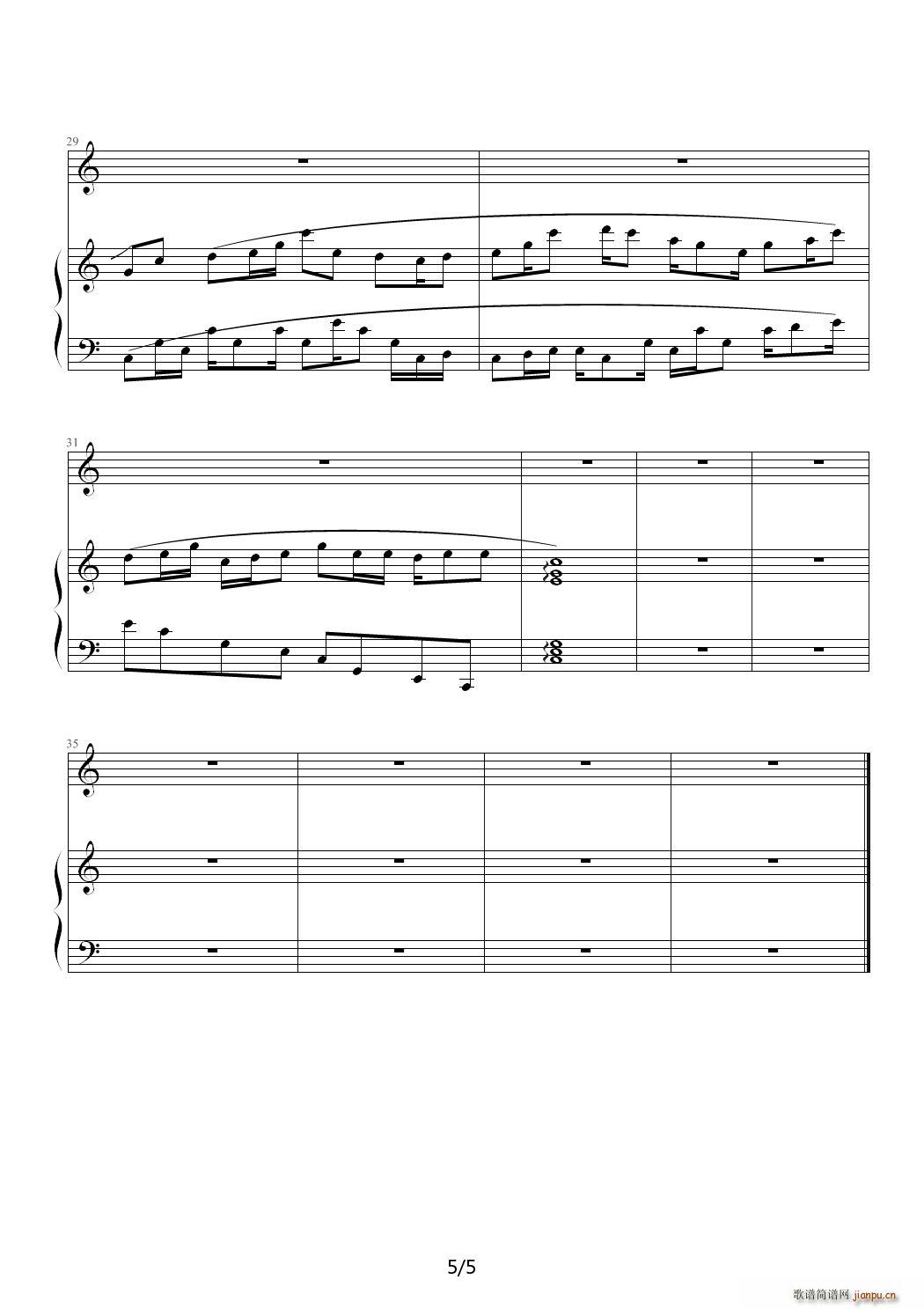 等待 C调(钢琴谱)5