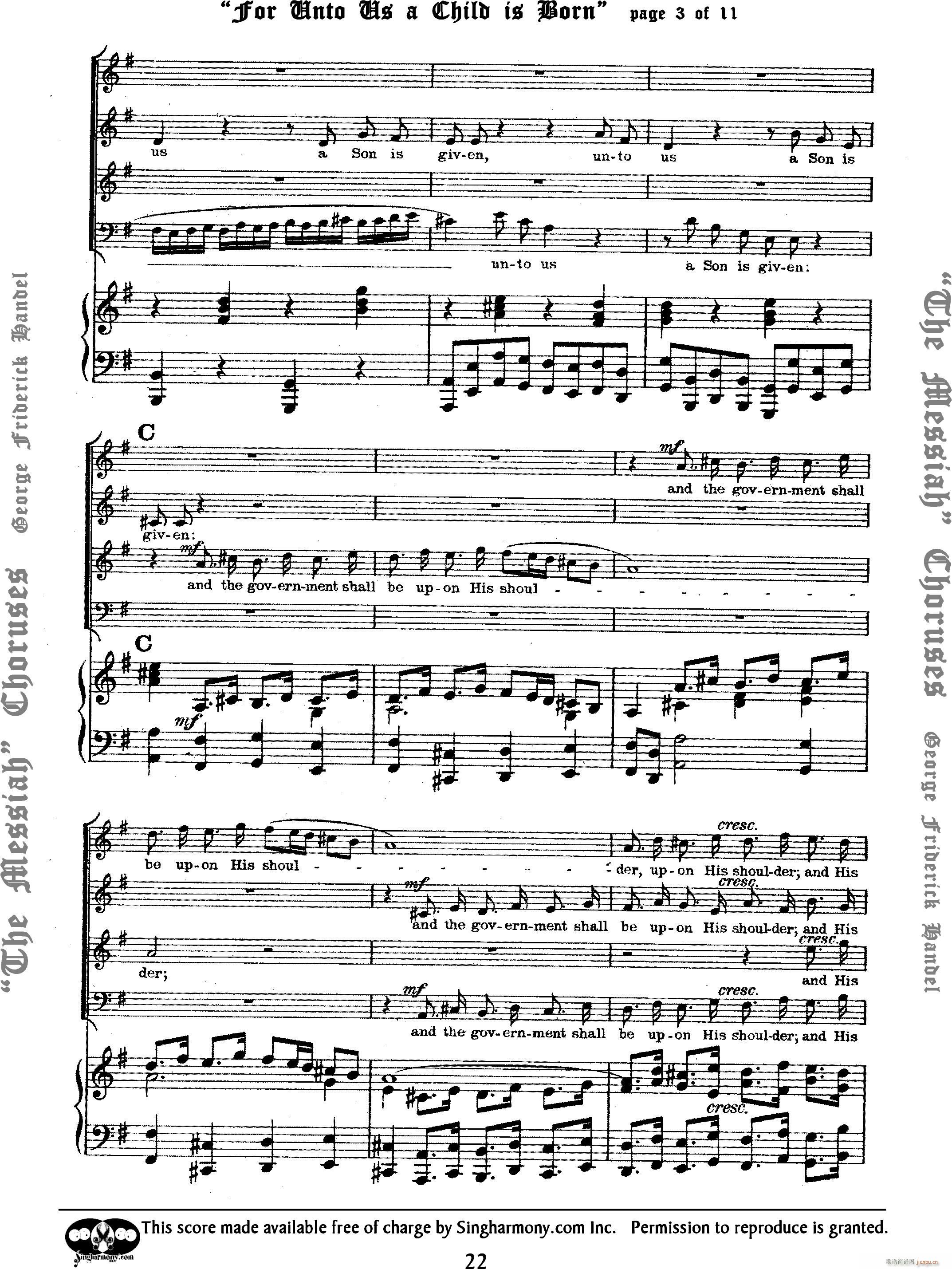 For unto us a Child is born(钢琴谱)3