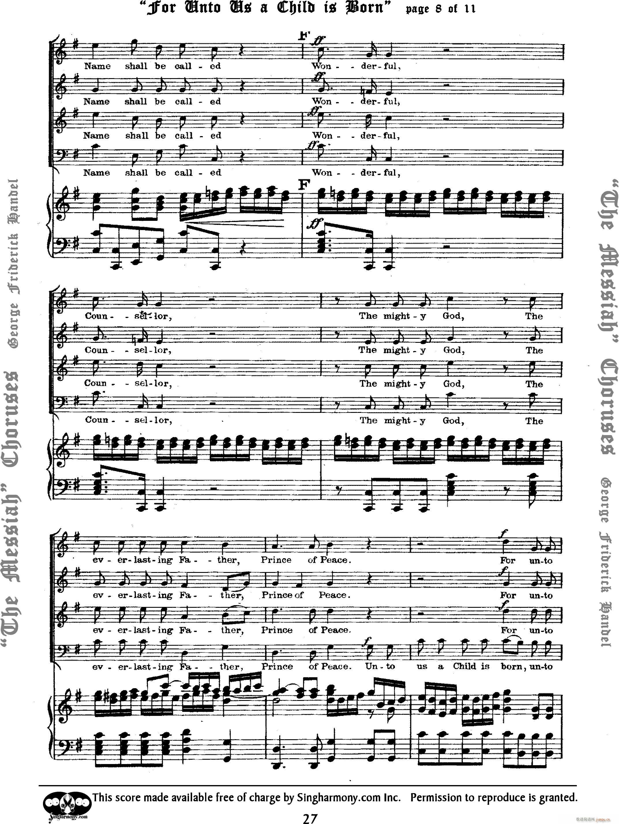 For unto us a Child is born(钢琴谱)8