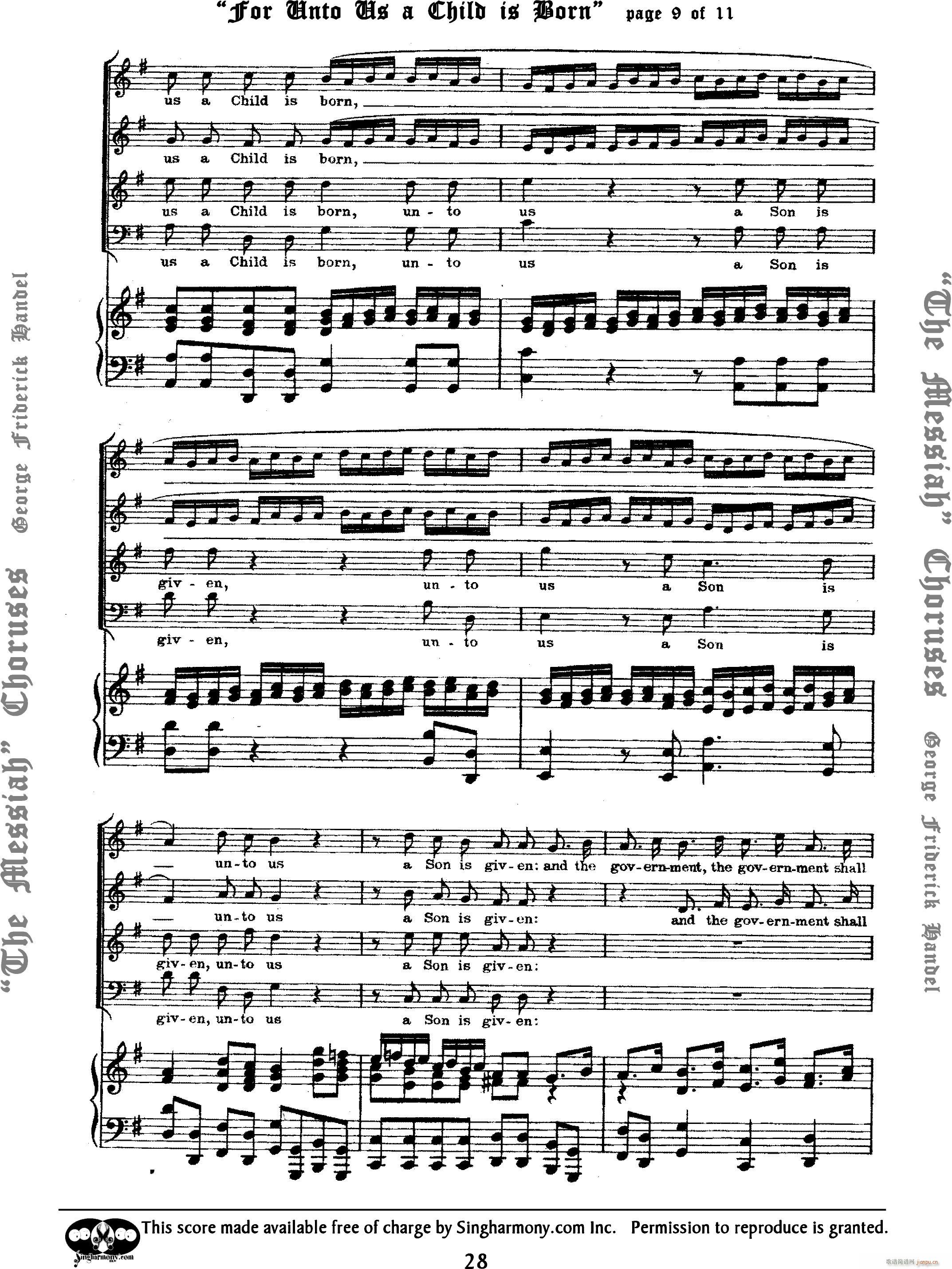 For unto us a Child is born(钢琴谱)9