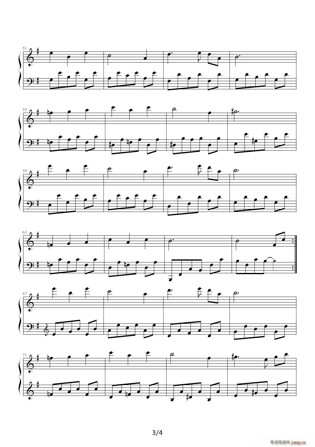 林中漫步 克莱德曼(钢琴谱)3