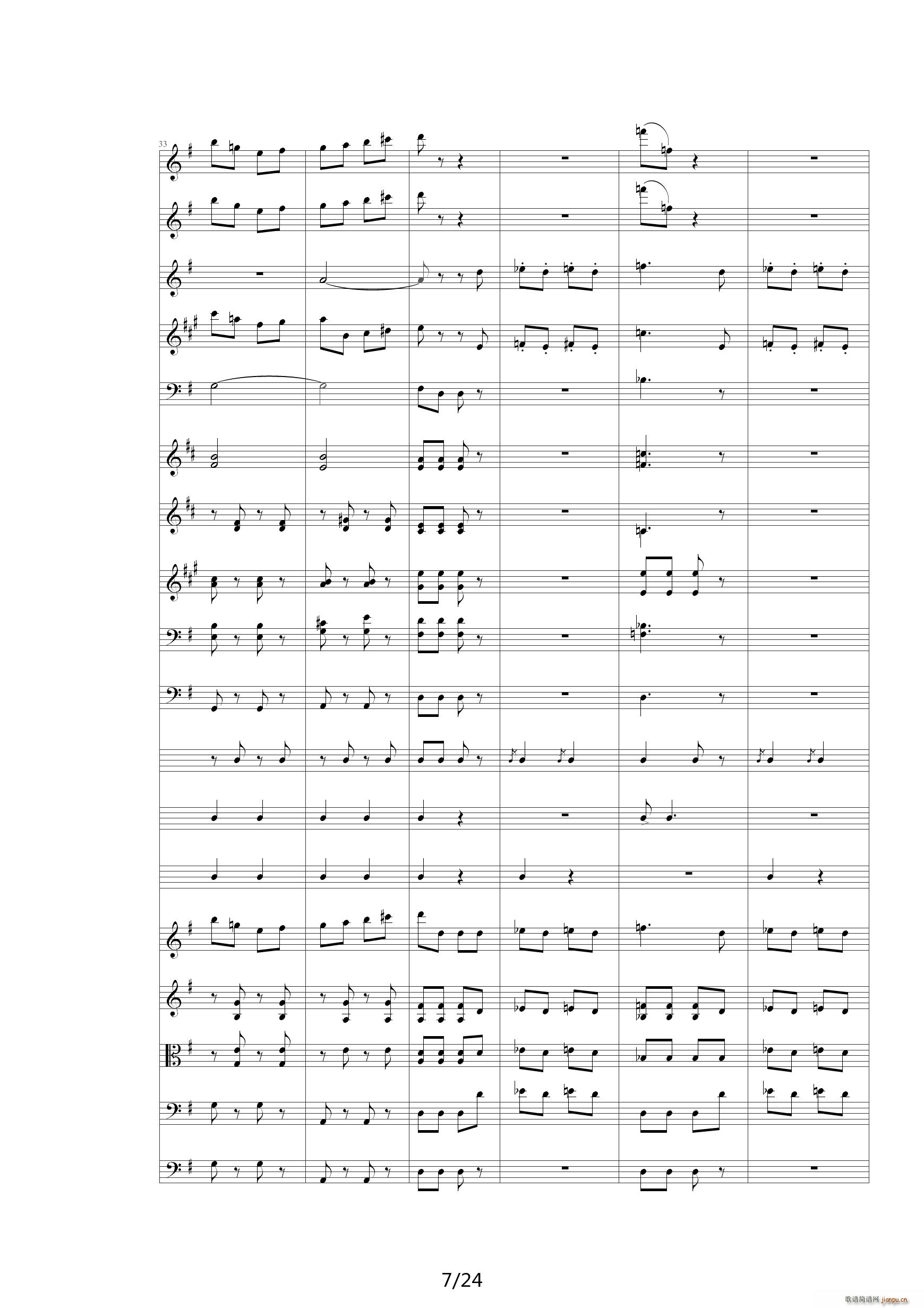 雷鸣电闪波尔卡 管弦乐 00雷鸣电闪波尔卡 Orchestra(钢琴谱)7