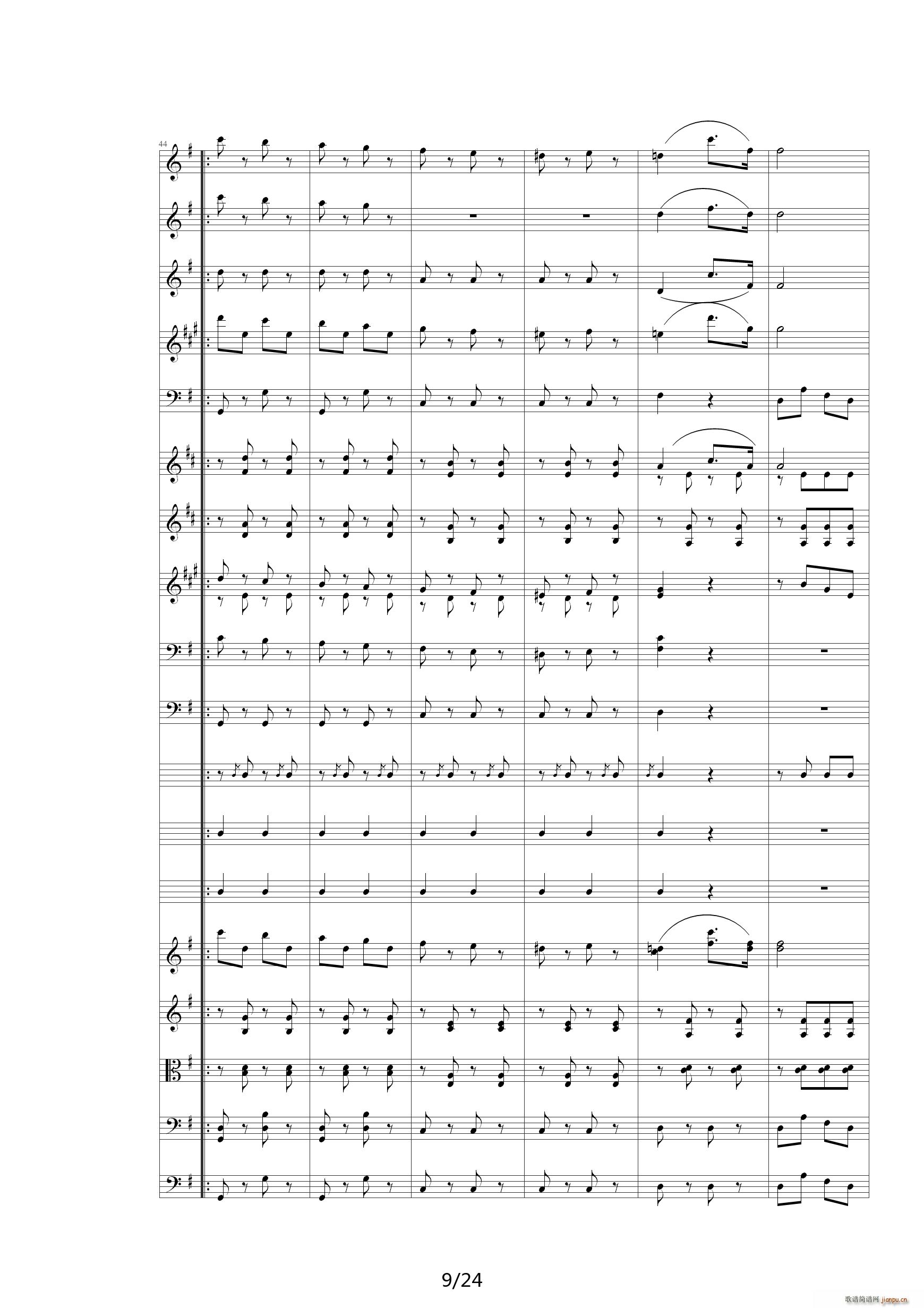 雷鸣电闪波尔卡 管弦乐 00雷鸣电闪波尔卡 Orchestra(钢琴谱)9