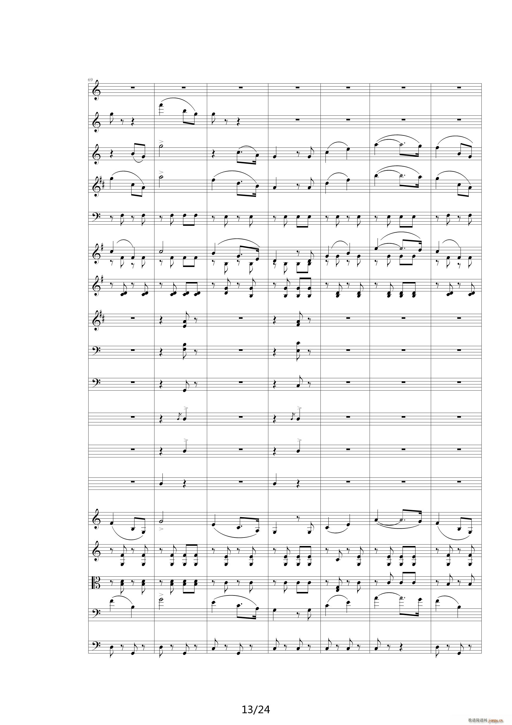雷鸣电闪波尔卡 管弦乐 00雷鸣电闪波尔卡 Orchestra(钢琴谱)13