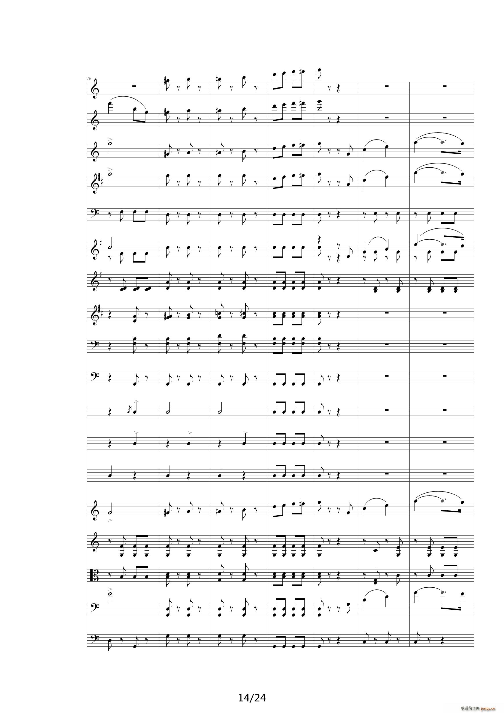 雷鸣电闪波尔卡 管弦乐 00雷鸣电闪波尔卡 Orchestra(钢琴谱)14