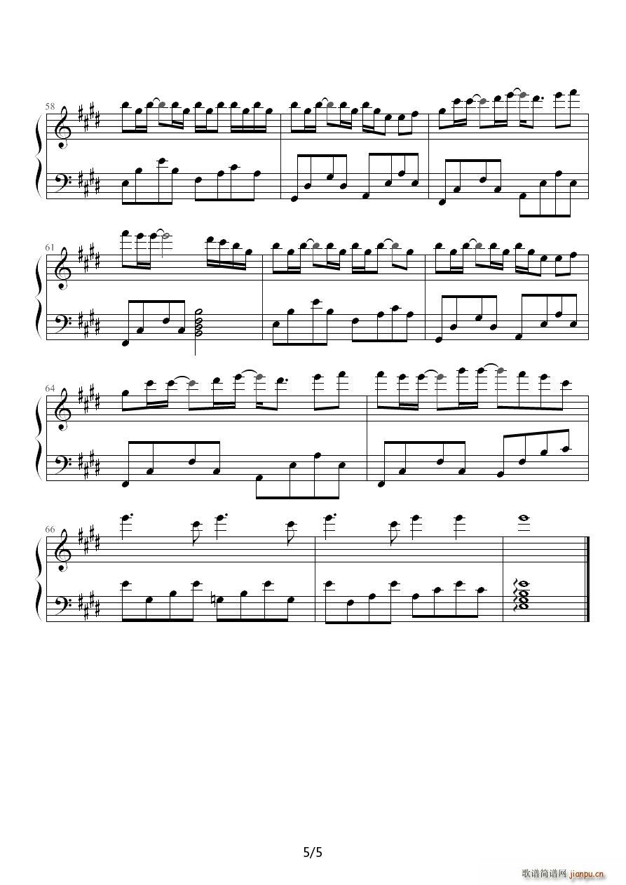 最佳p友ove dl(钢琴谱)5